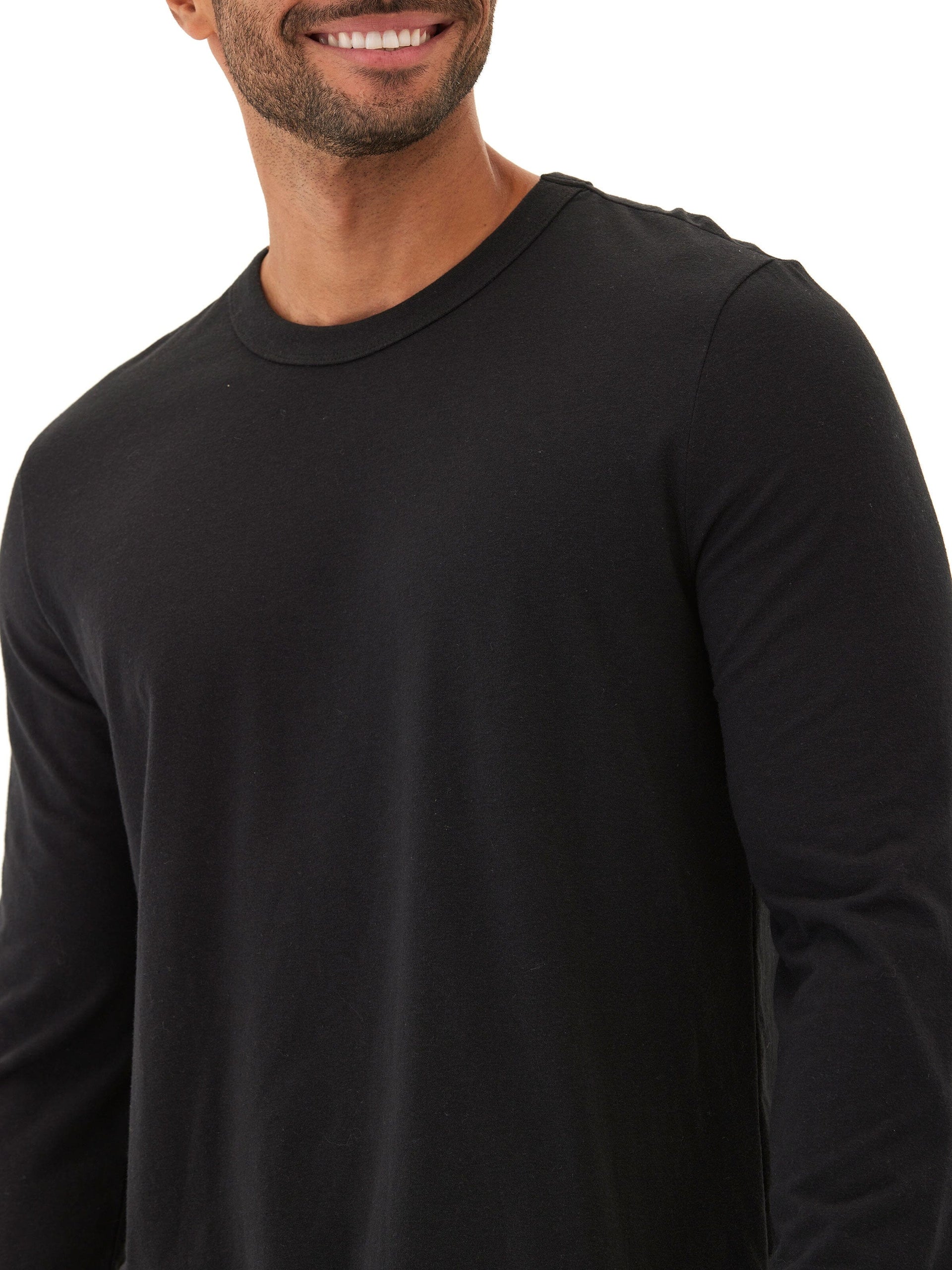 Tucker Triblend Long Sleeve Crew in athletic fit featuring an elevated neck band.