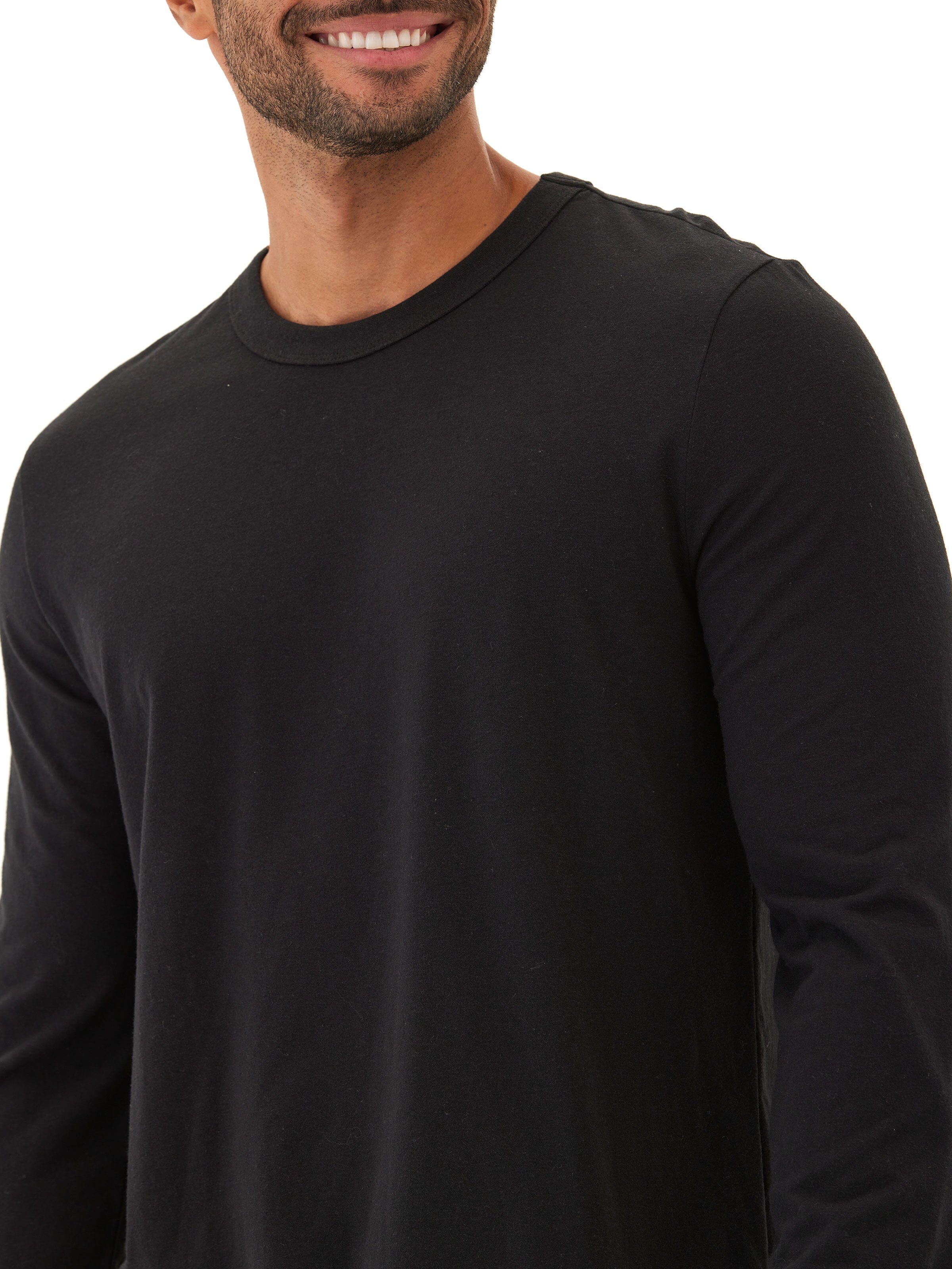 Tucker Triblend Long Sleeve Crew in athletic fit featuring an elevated neck band.