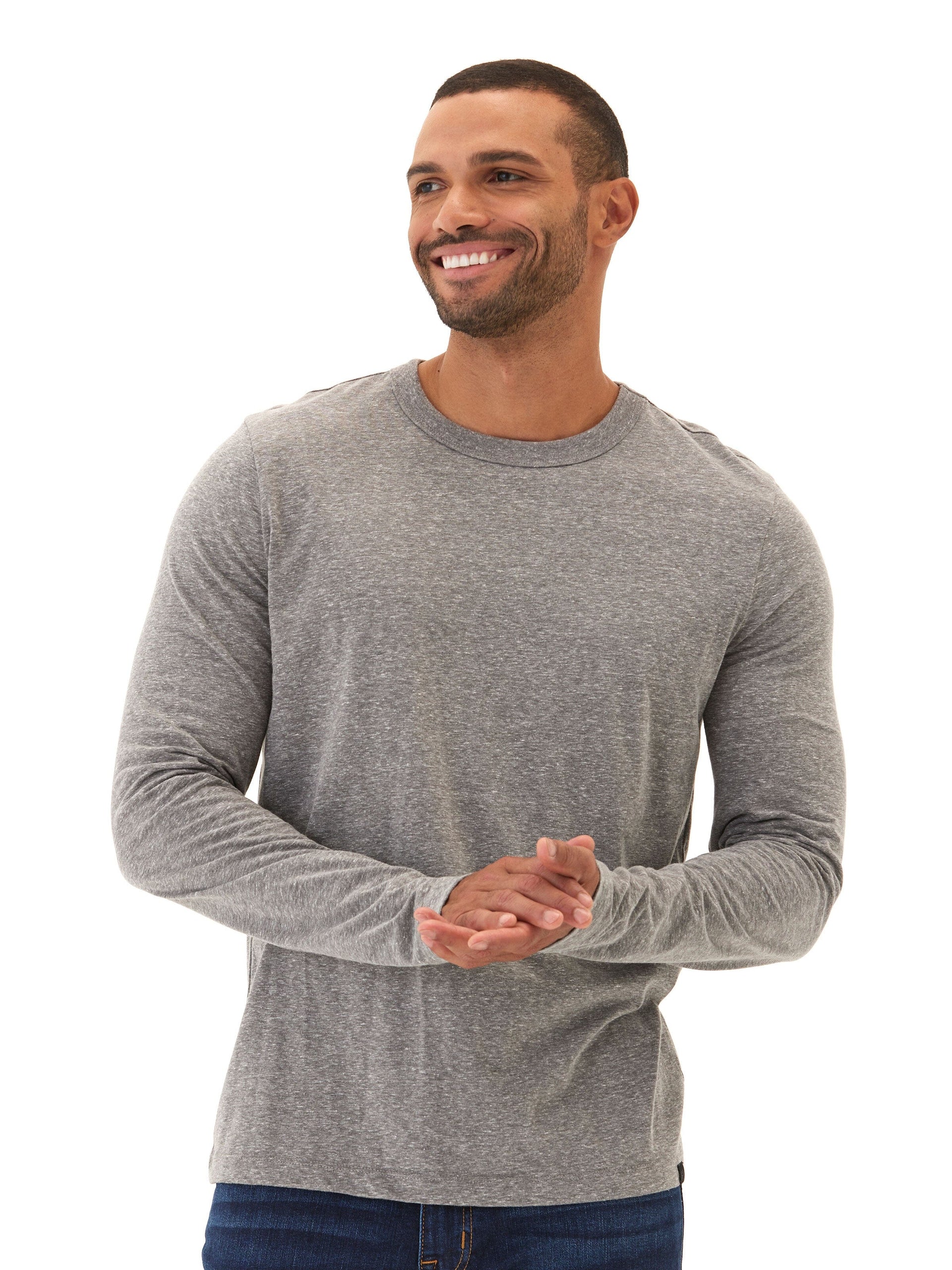Tucker Triblend Long Sleeve Crew Neck Athletic Performance Shirt