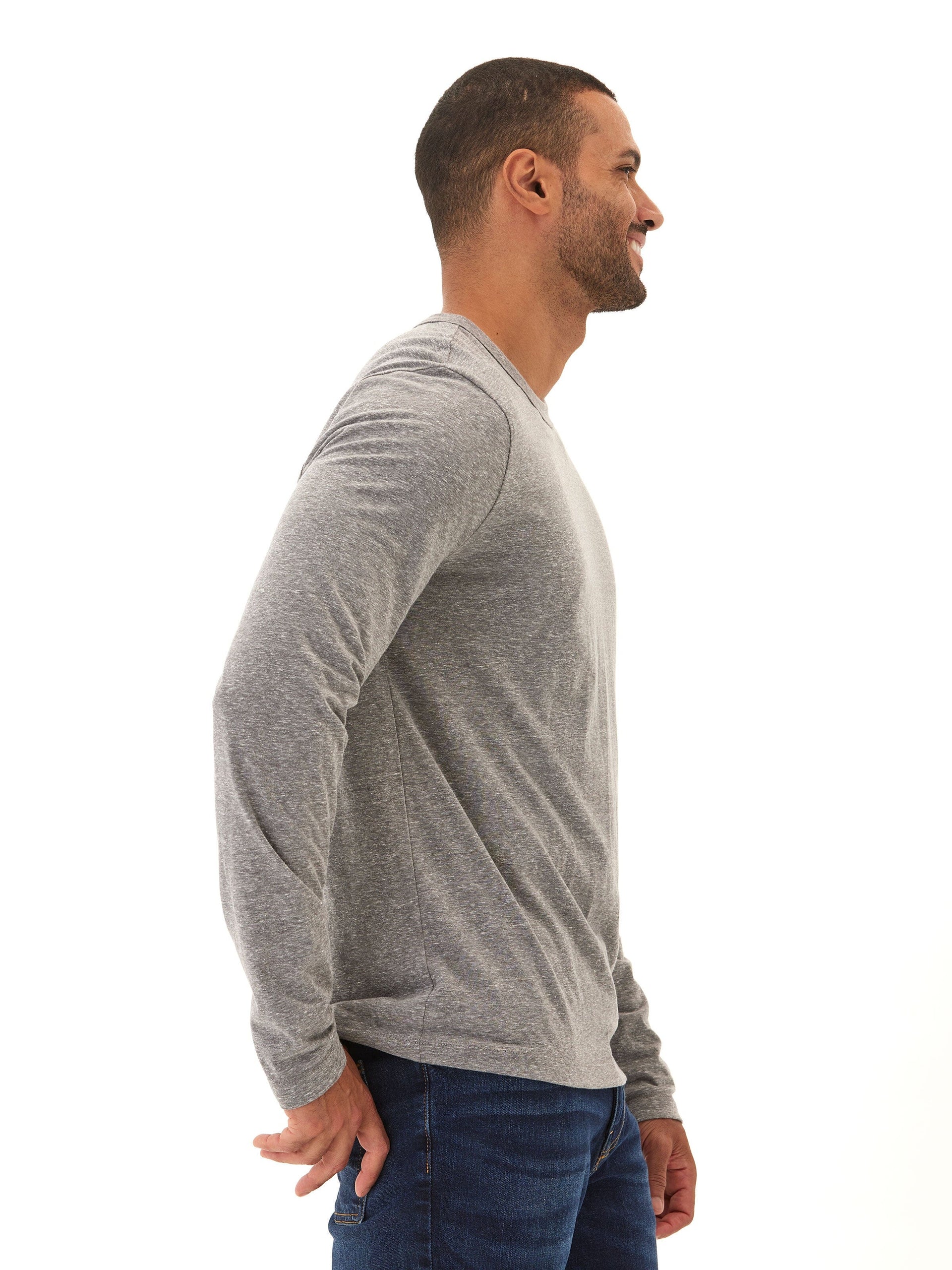 Tucker Triblend Long Sleeve Crew Neck Athletic Performance Shirt