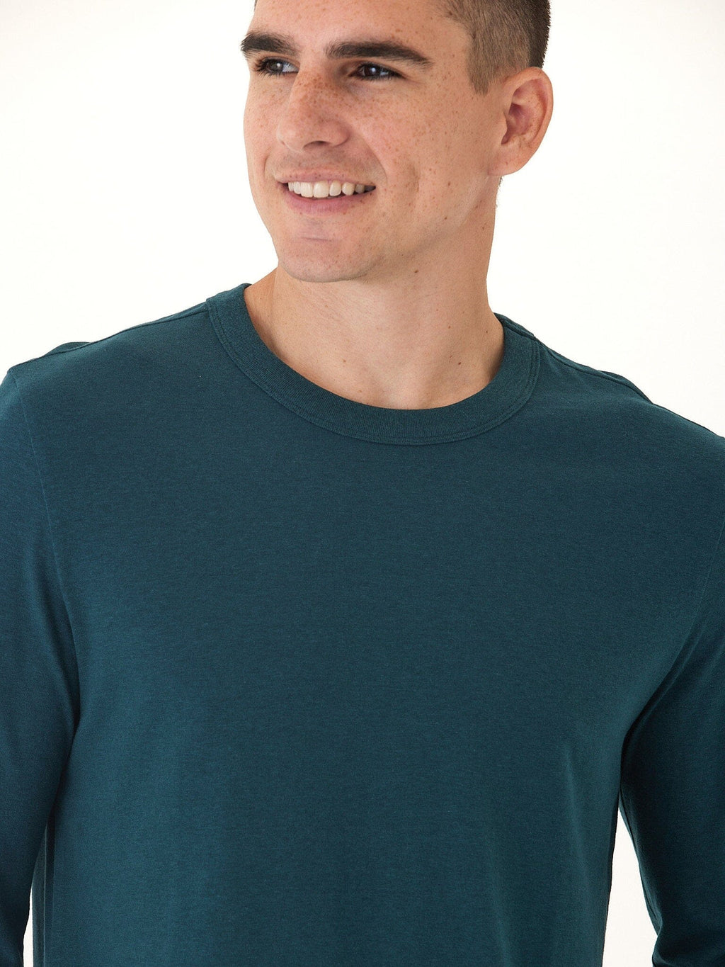 Tucker Triblend Long Sleeve Crew Neck Shirt in Teal