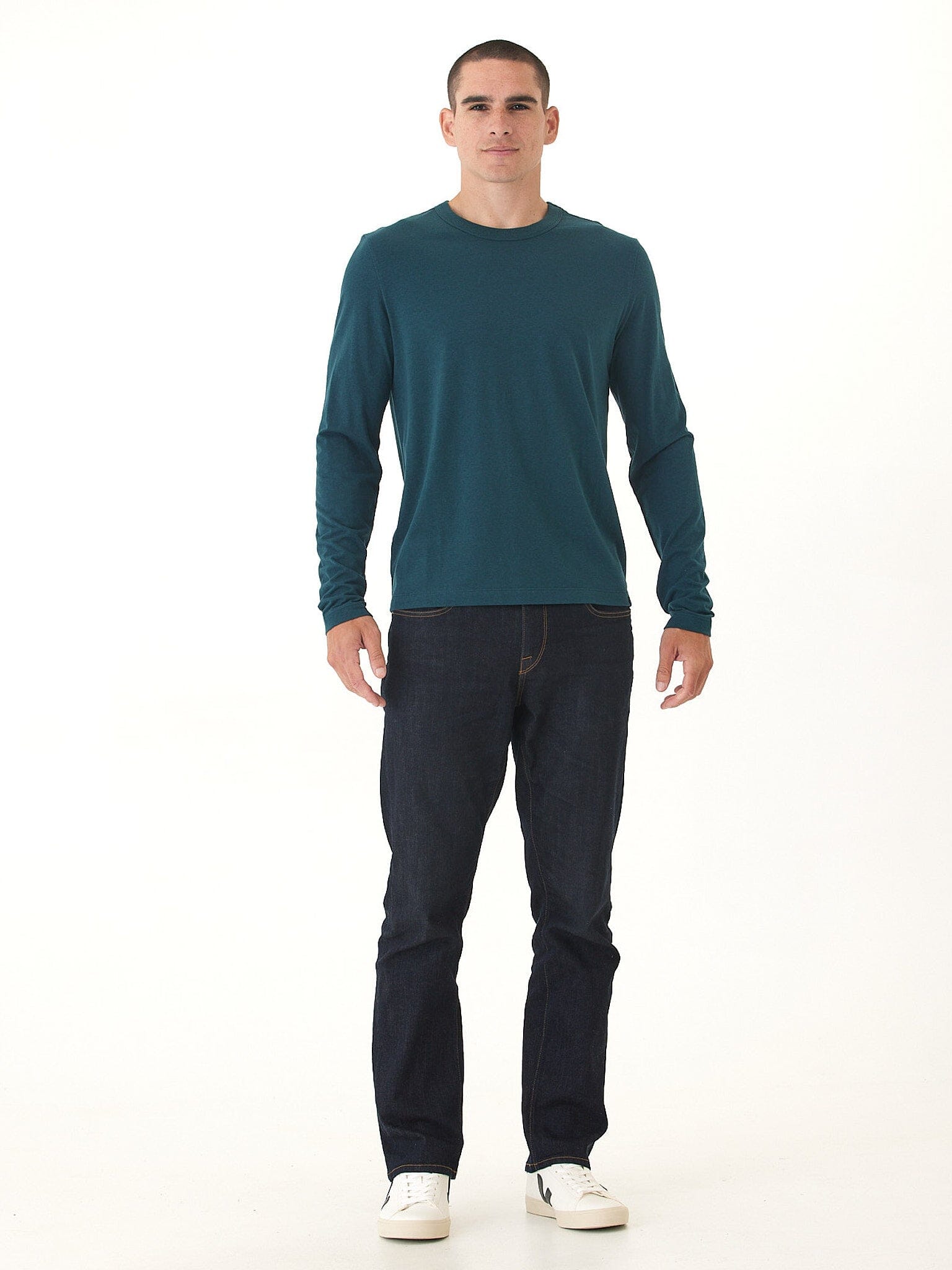Tucker Triblend Long Sleeve Crew Neck Shirt in Teal