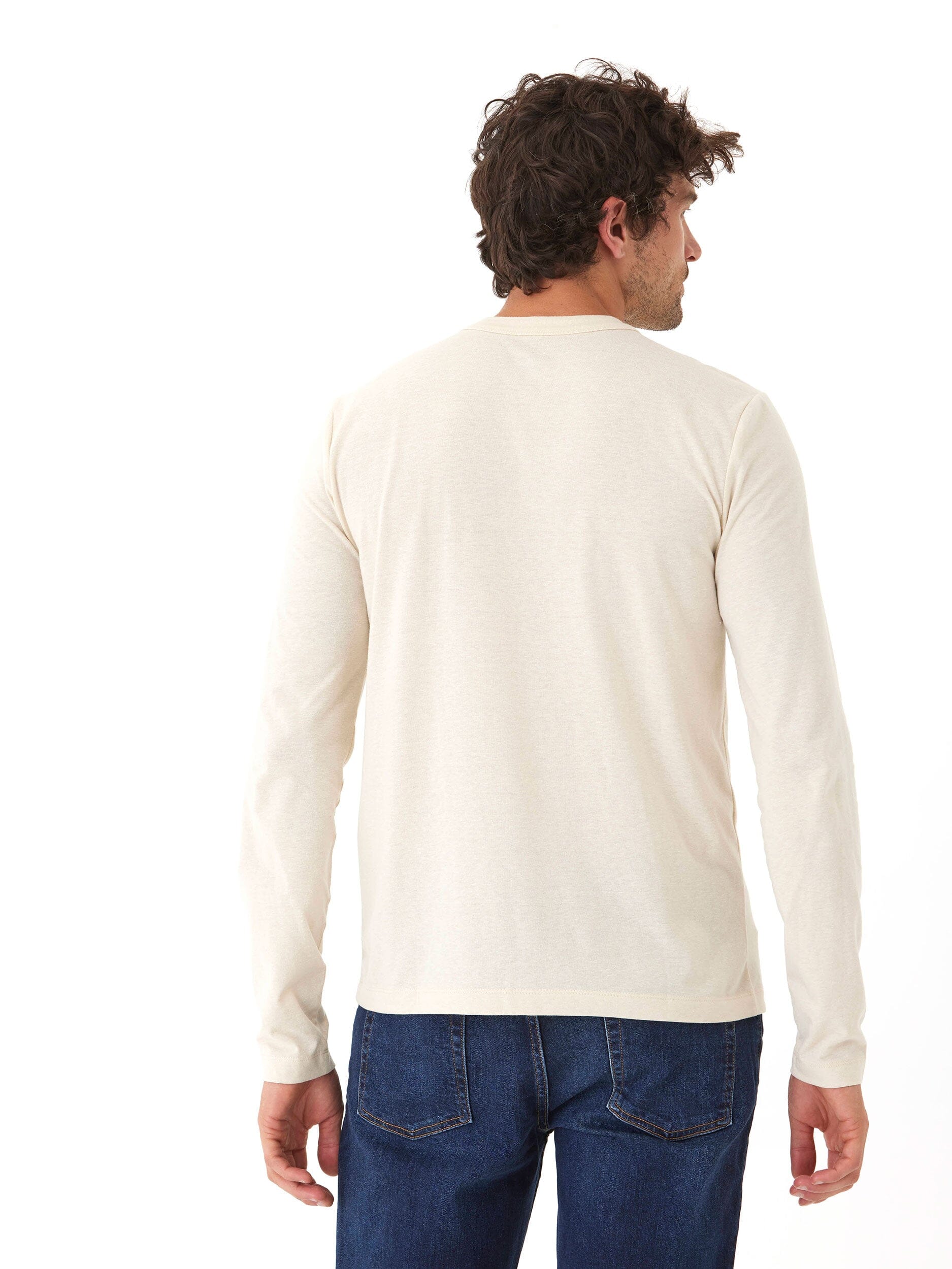 Tucker Triblend Long Sleeve Crew - Off-White Men's Casual Shirt