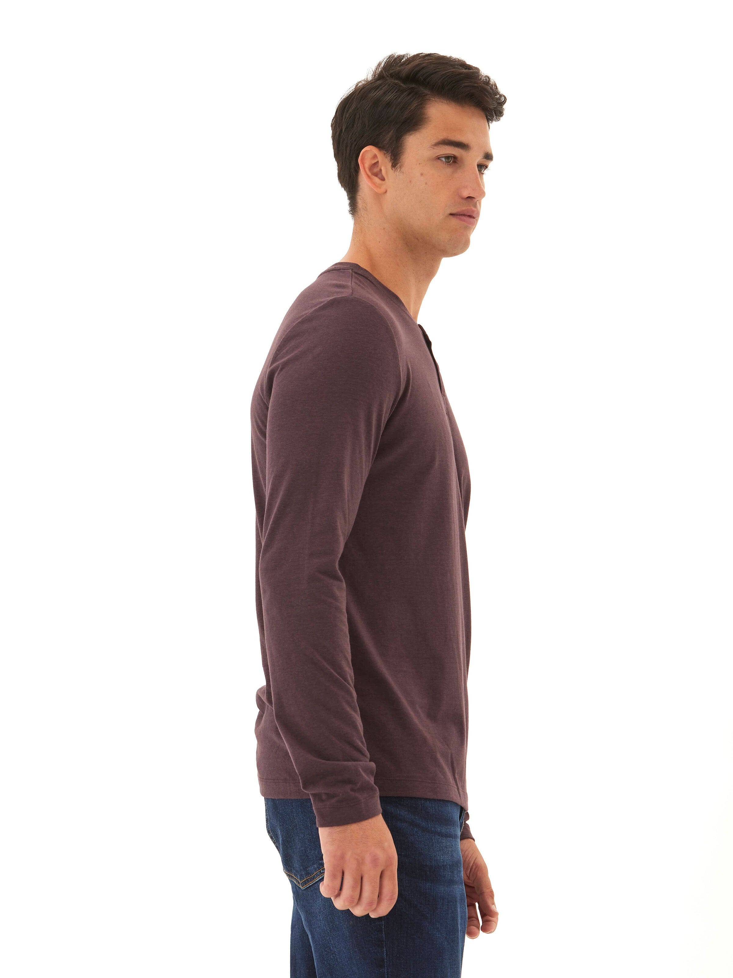 Austin Triblend Long Sleeve 2-Button Henley Shirt