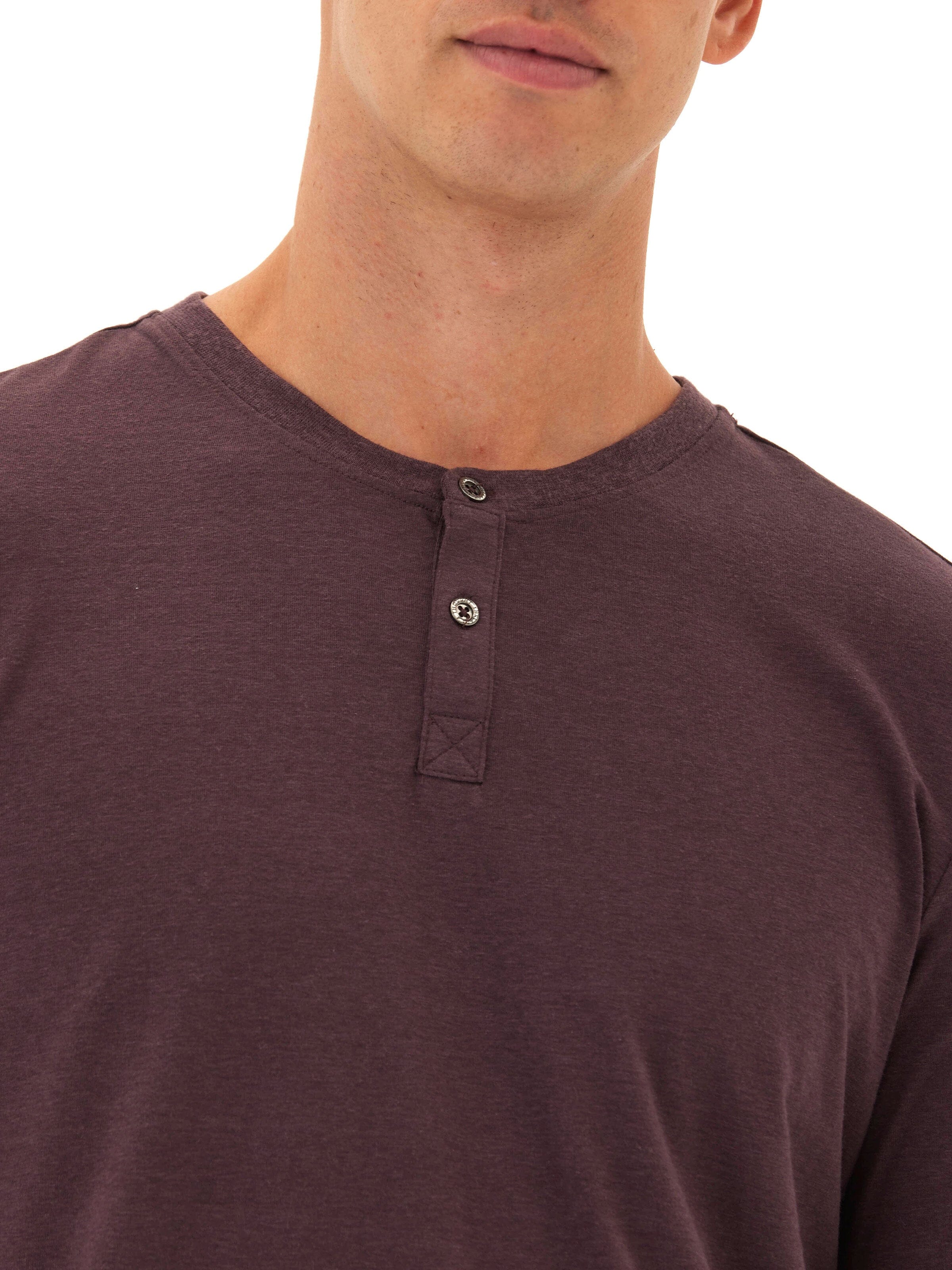 Austin Triblend Long Sleeve 2-Button Henley Shirt