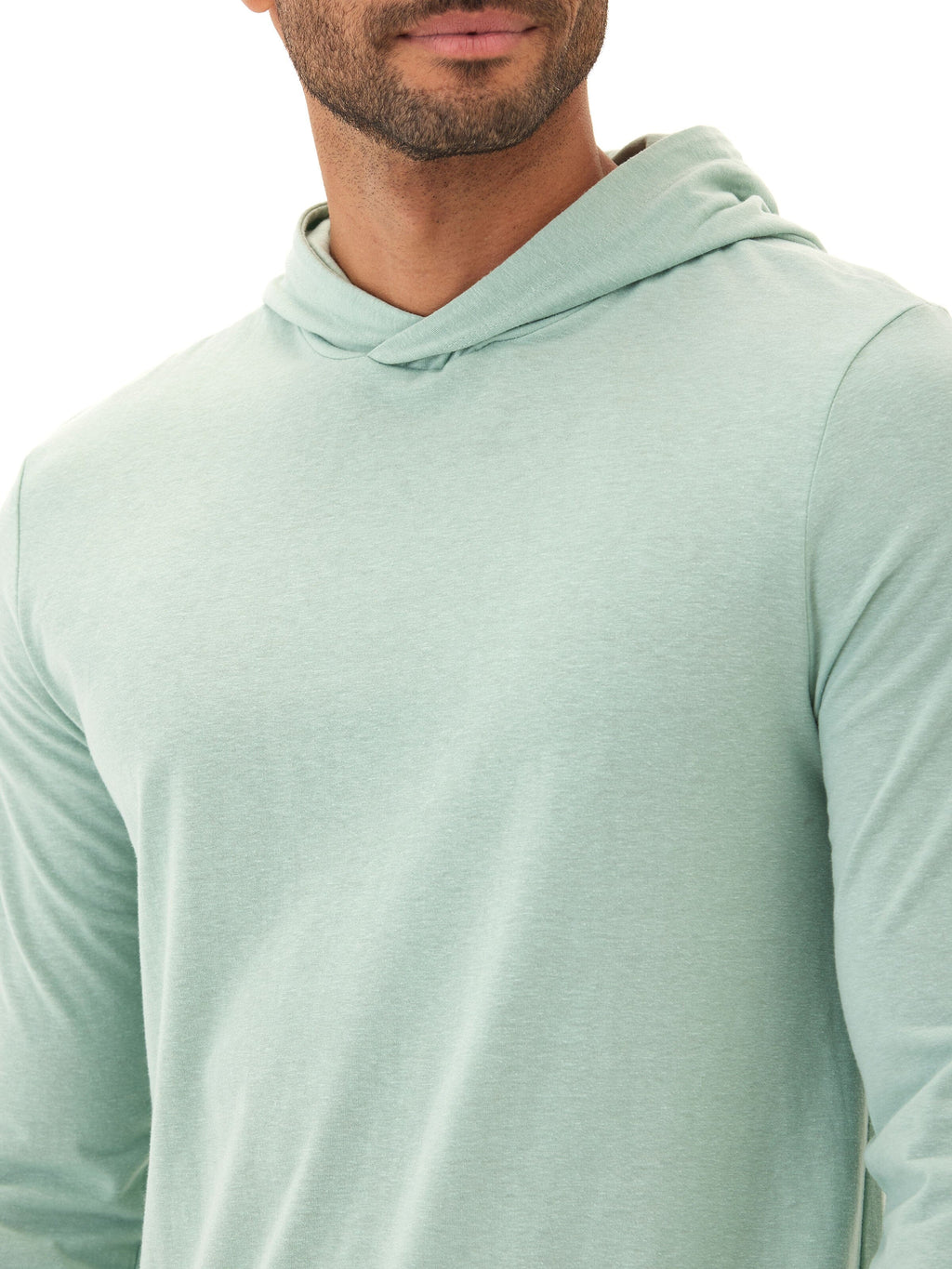 Dane Long Sleeve Triblend Hoodie in Mint Green