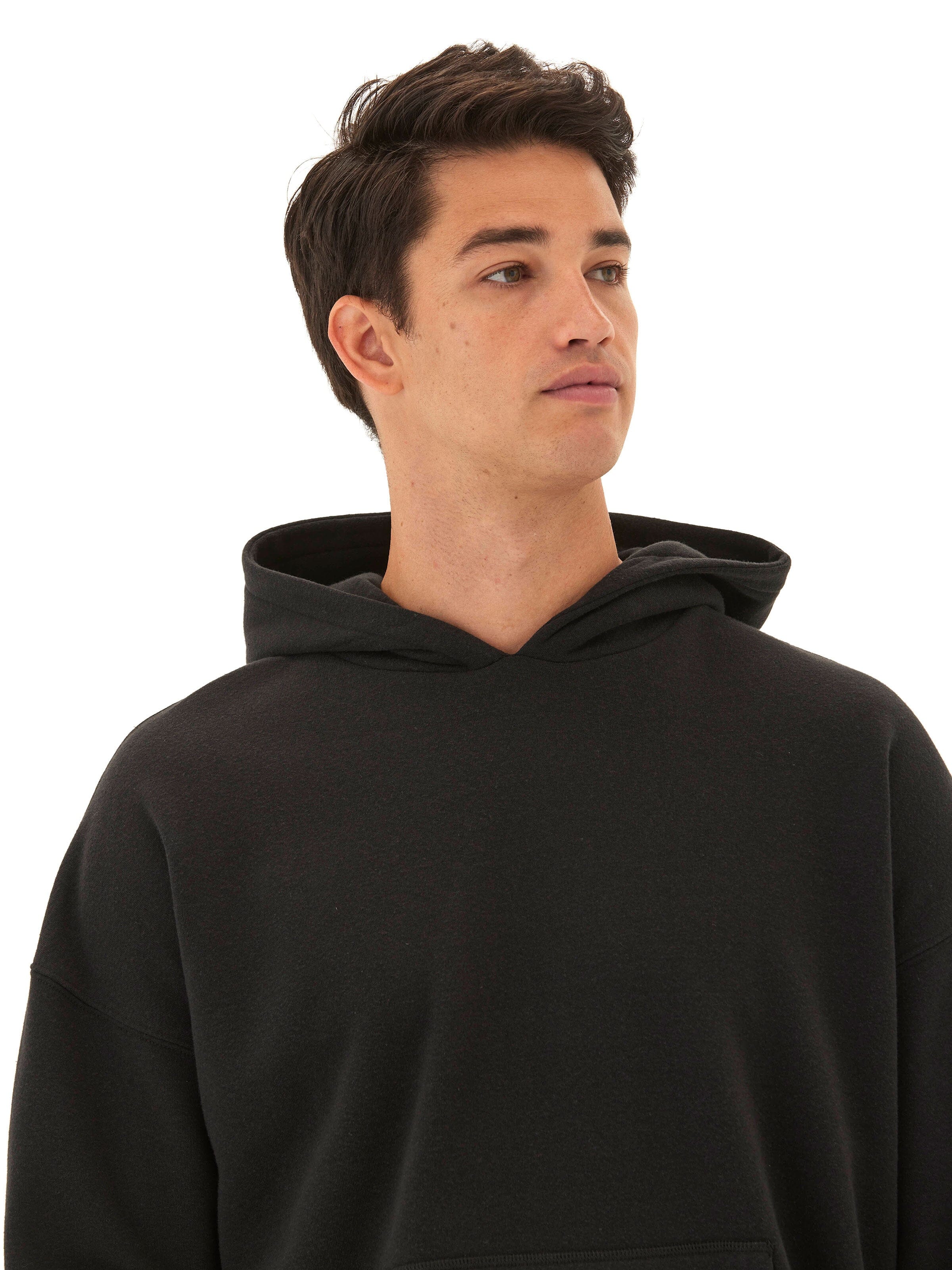 Marcel Triblend Fleece Oversized Hoodie in Black