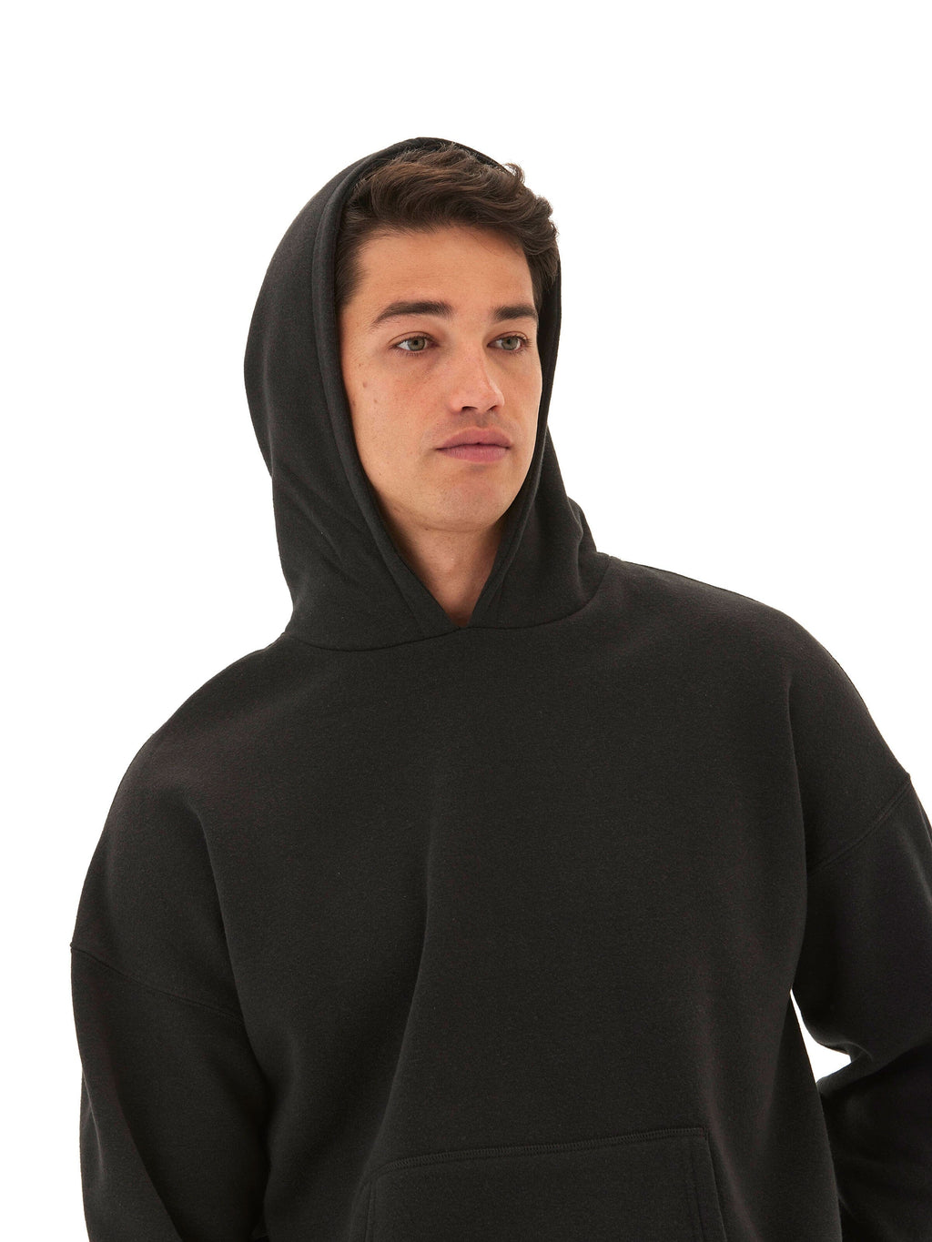 Marcel Triblend Fleece Oversized Hoodie in Black