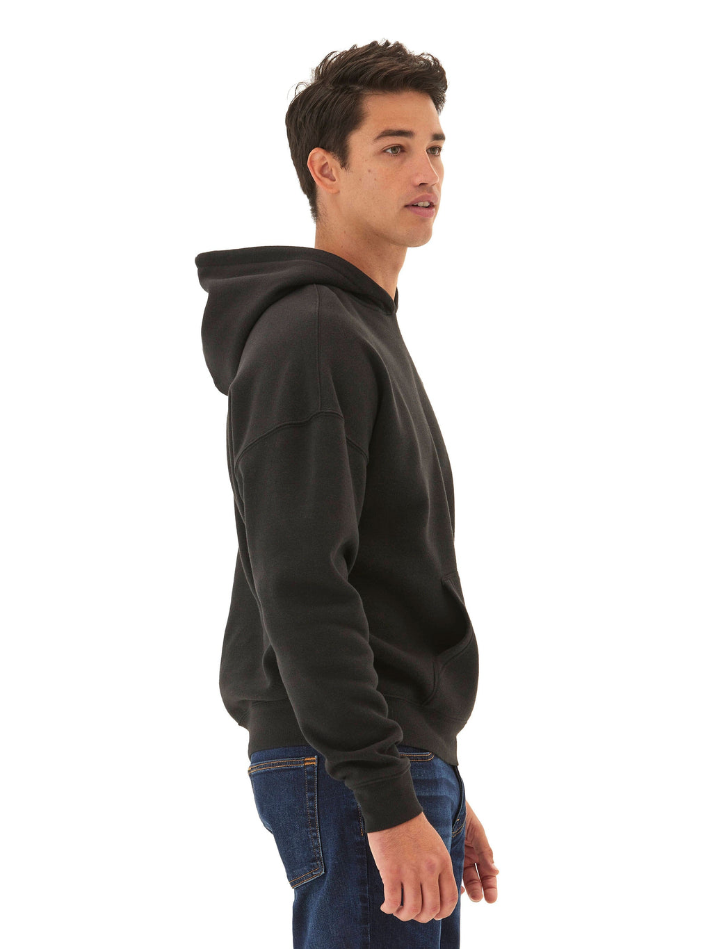 Marcel Triblend Fleece Oversized Hoodie in Black