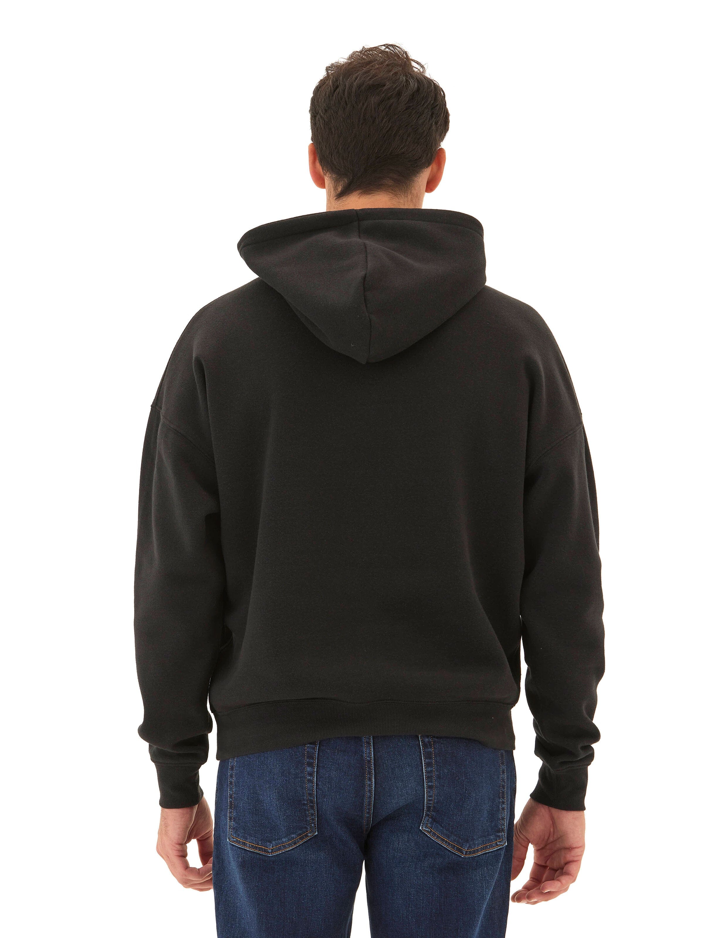 Marcel Triblend Fleece Oversized Hoodie in Black