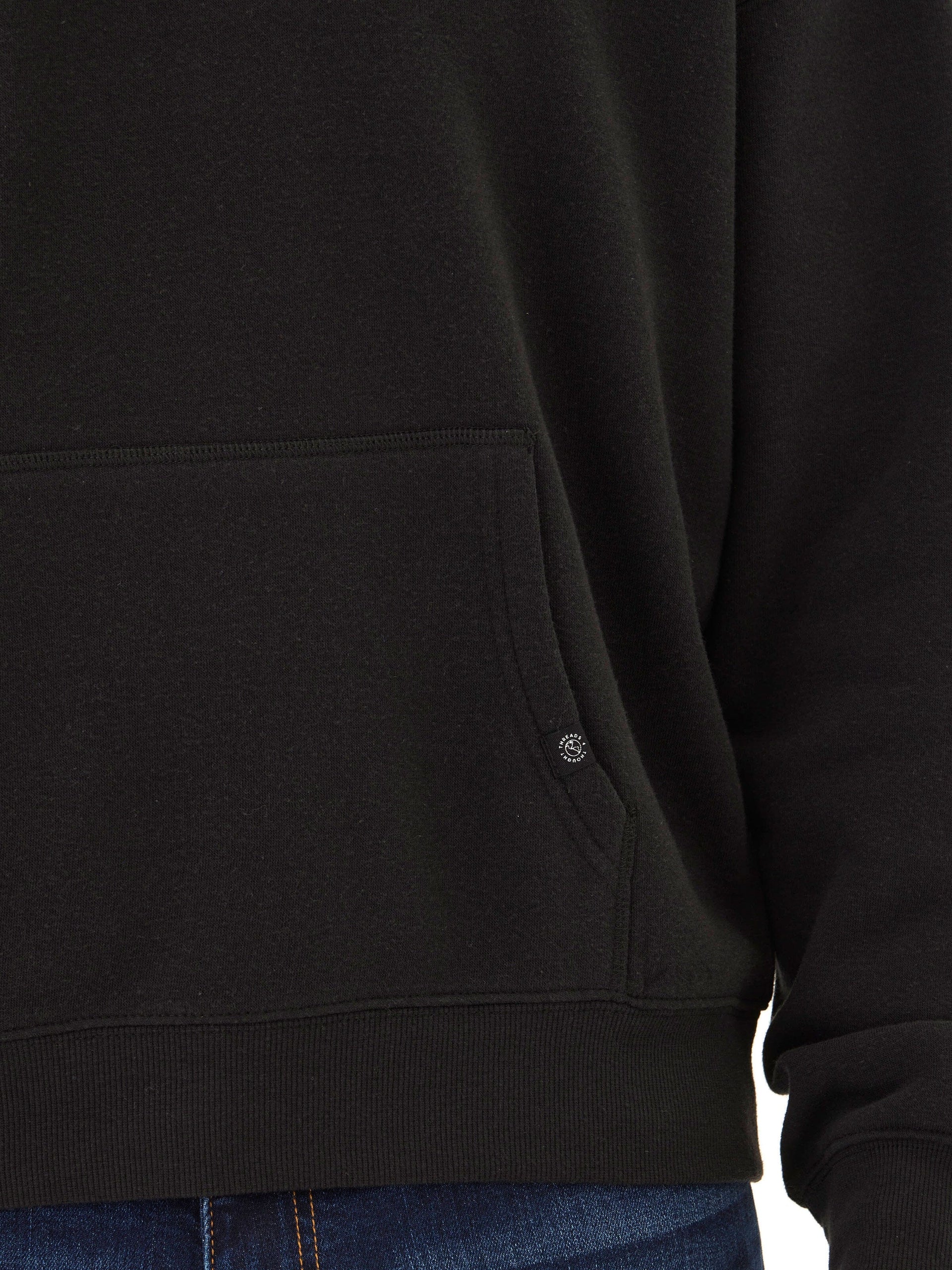 Marcel Triblend Fleece Oversized Hoodie in Black