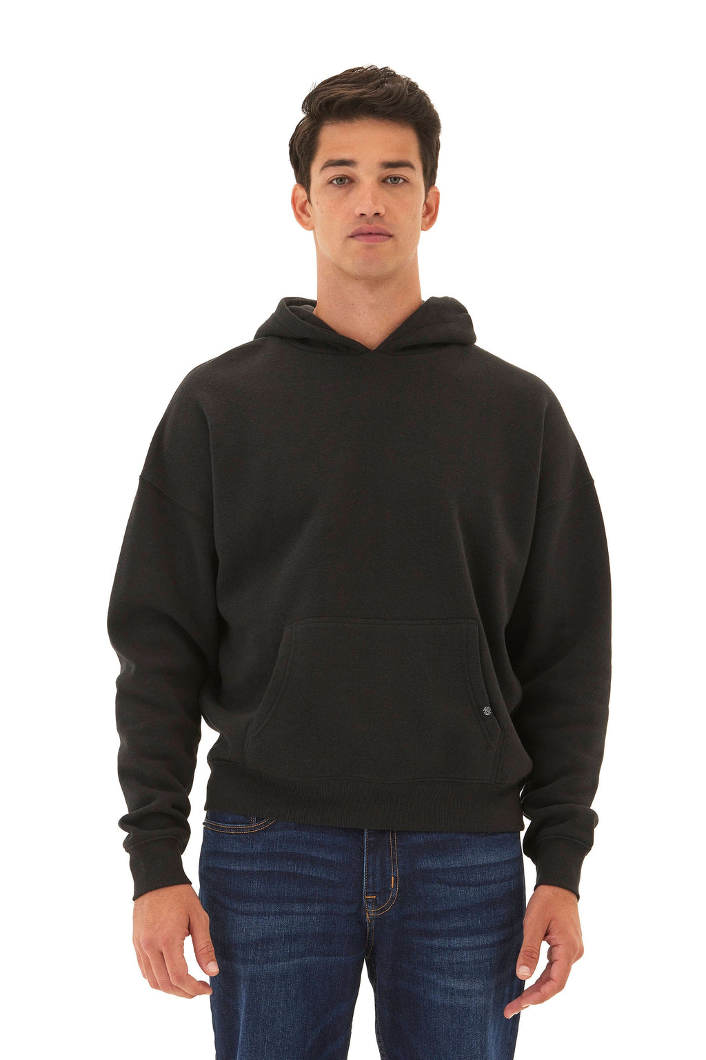 Marcel Triblend Fleece Oversized Hoodie in Black