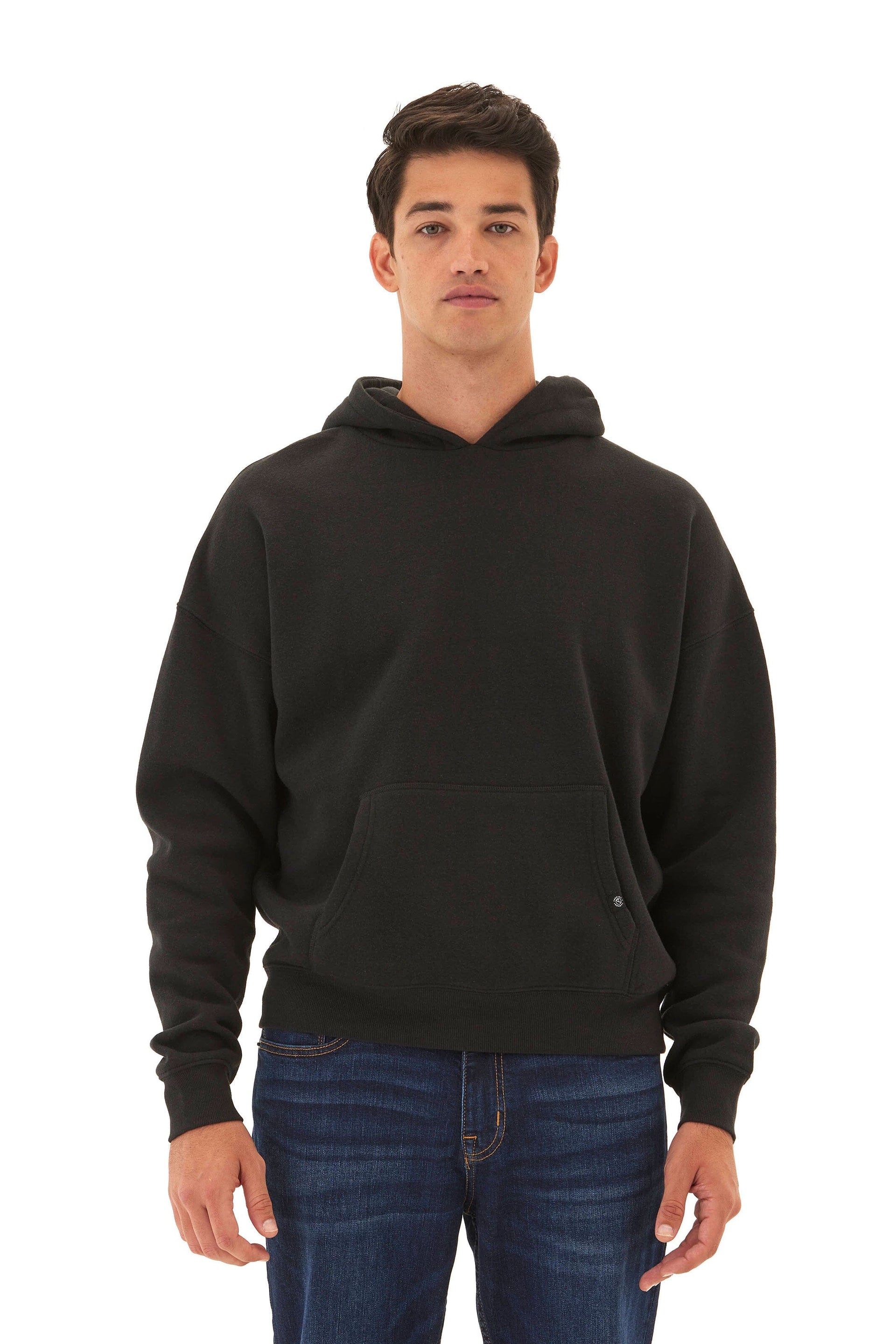 Marcel Triblend Fleece Oversized Hoodie in Black