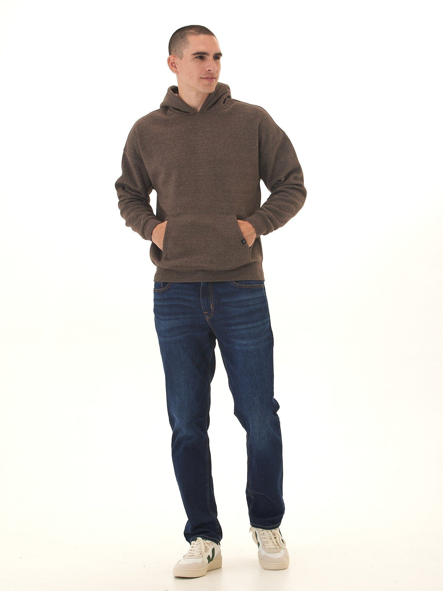 Marcel Oversized Triblend Fleece Hoodie in Brown