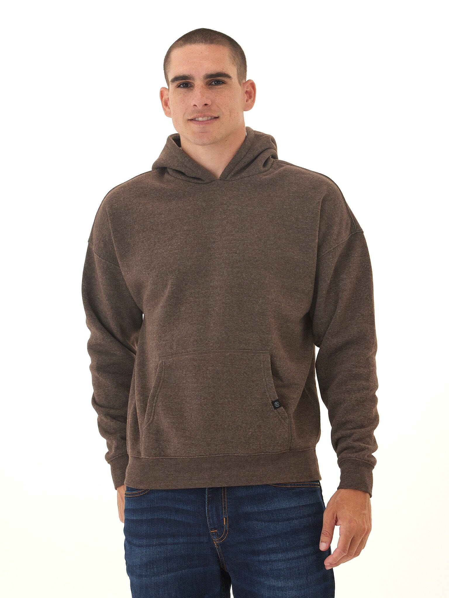 Marcel Oversized Triblend Fleece Hoodie in Brown