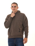 Men's Marcel oversized triblend fleece hoodie in solid brown, minimalist streetwear style.