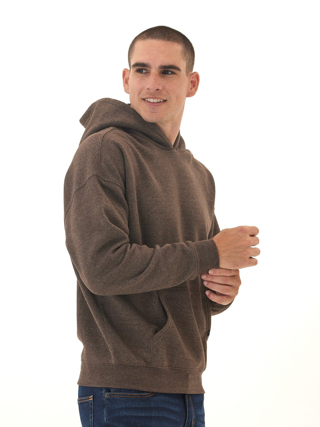 Marcel Oversized Triblend Fleece Hoodie in Brown