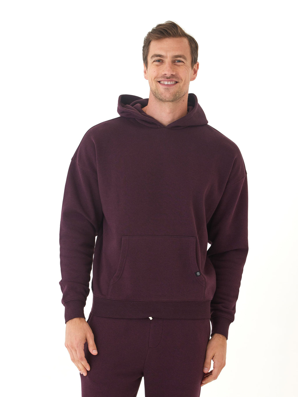 Marcel Triblend Fleece Oversized Hoodie in Dark Purple