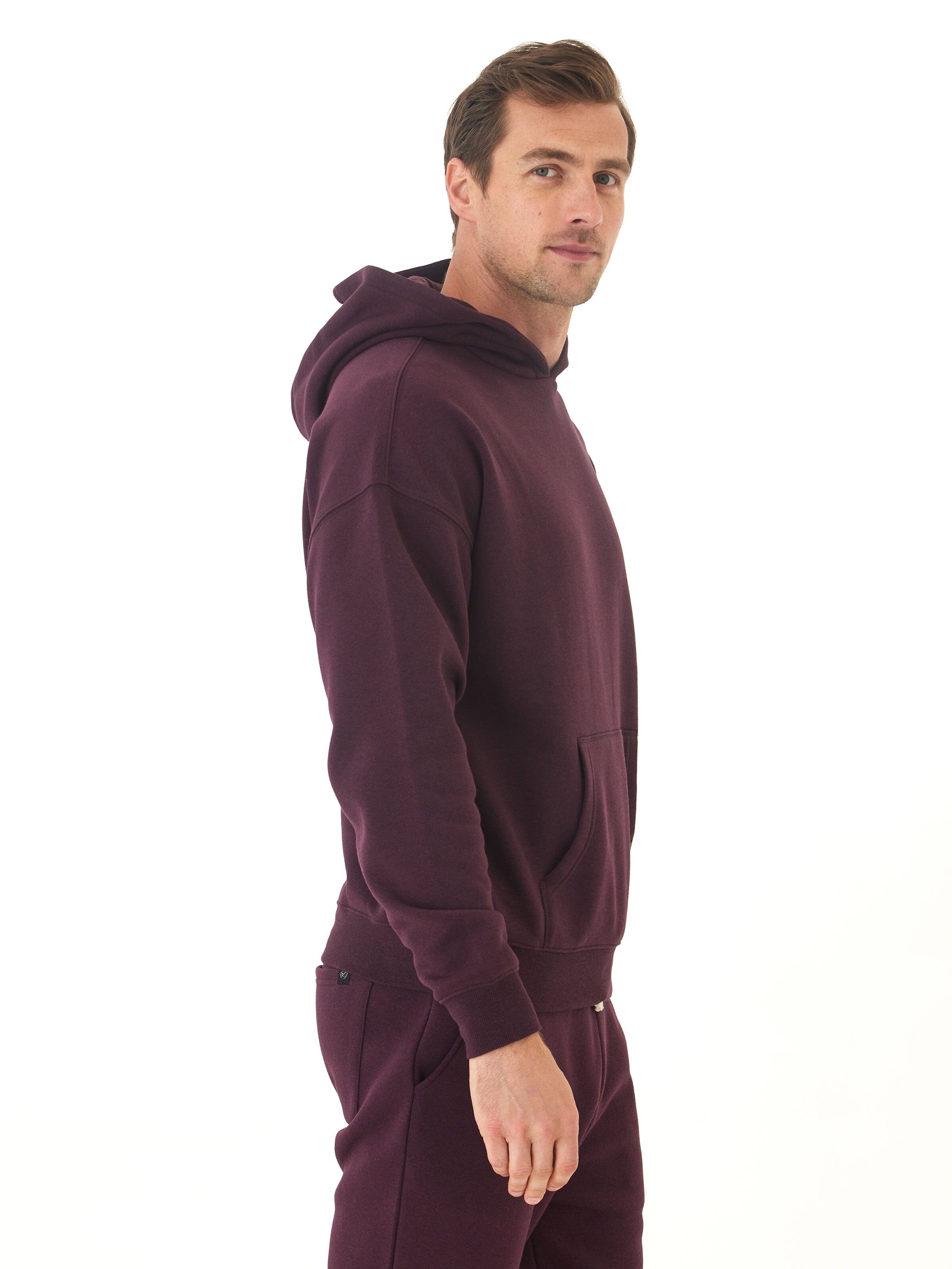 Marcel Triblend Fleece Oversized Hoodie in Dark Purple