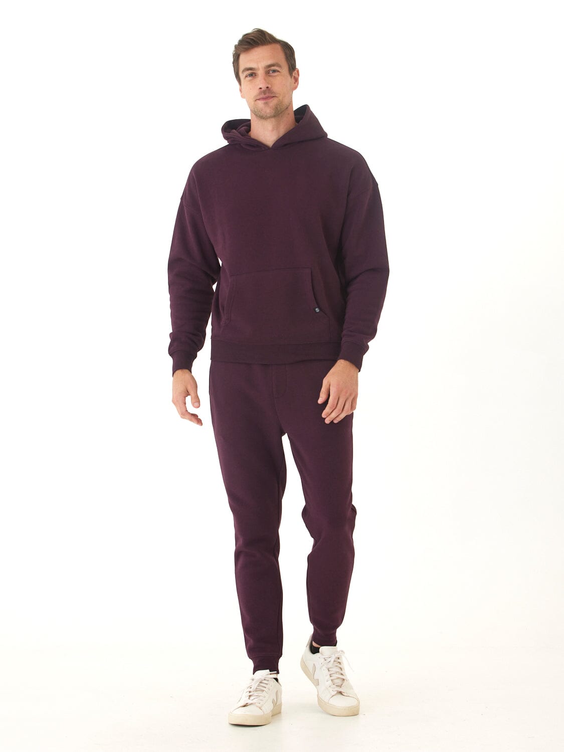 Marcel Triblend Fleece Oversized Hoodie in Dark Purple