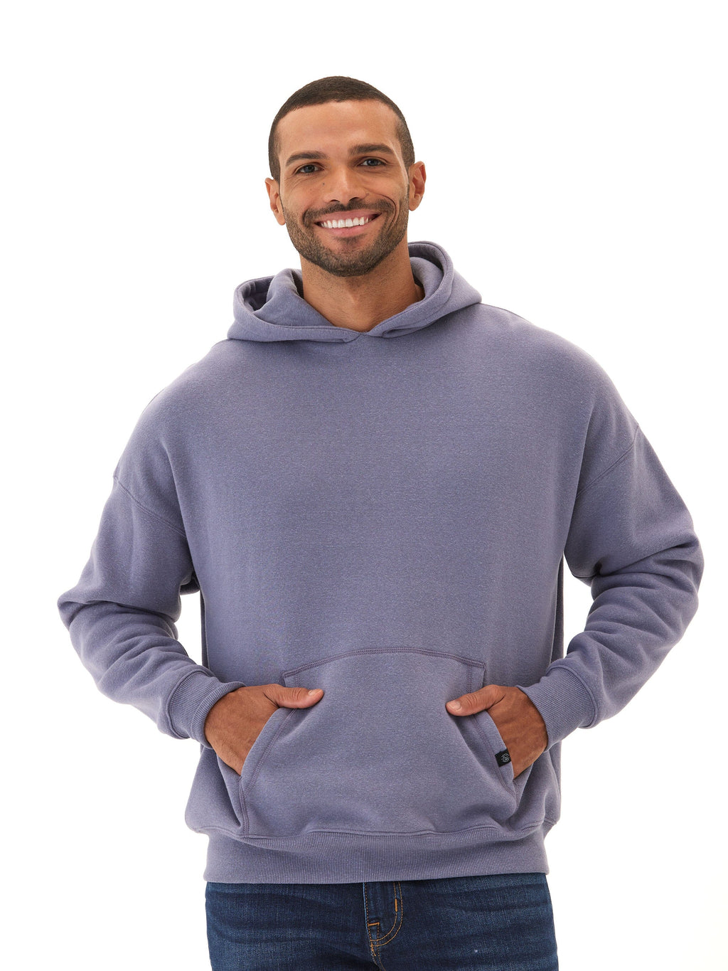 Marcel Oversized Triblend Fleece Hoodie in Purple and Blue-Grey