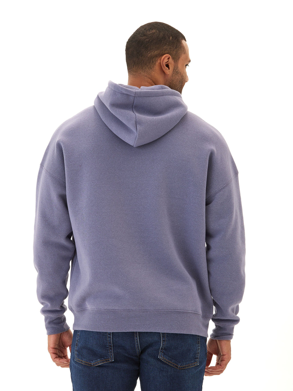 Marcel Oversized Triblend Fleece Hoodie in Purple and Blue-Grey