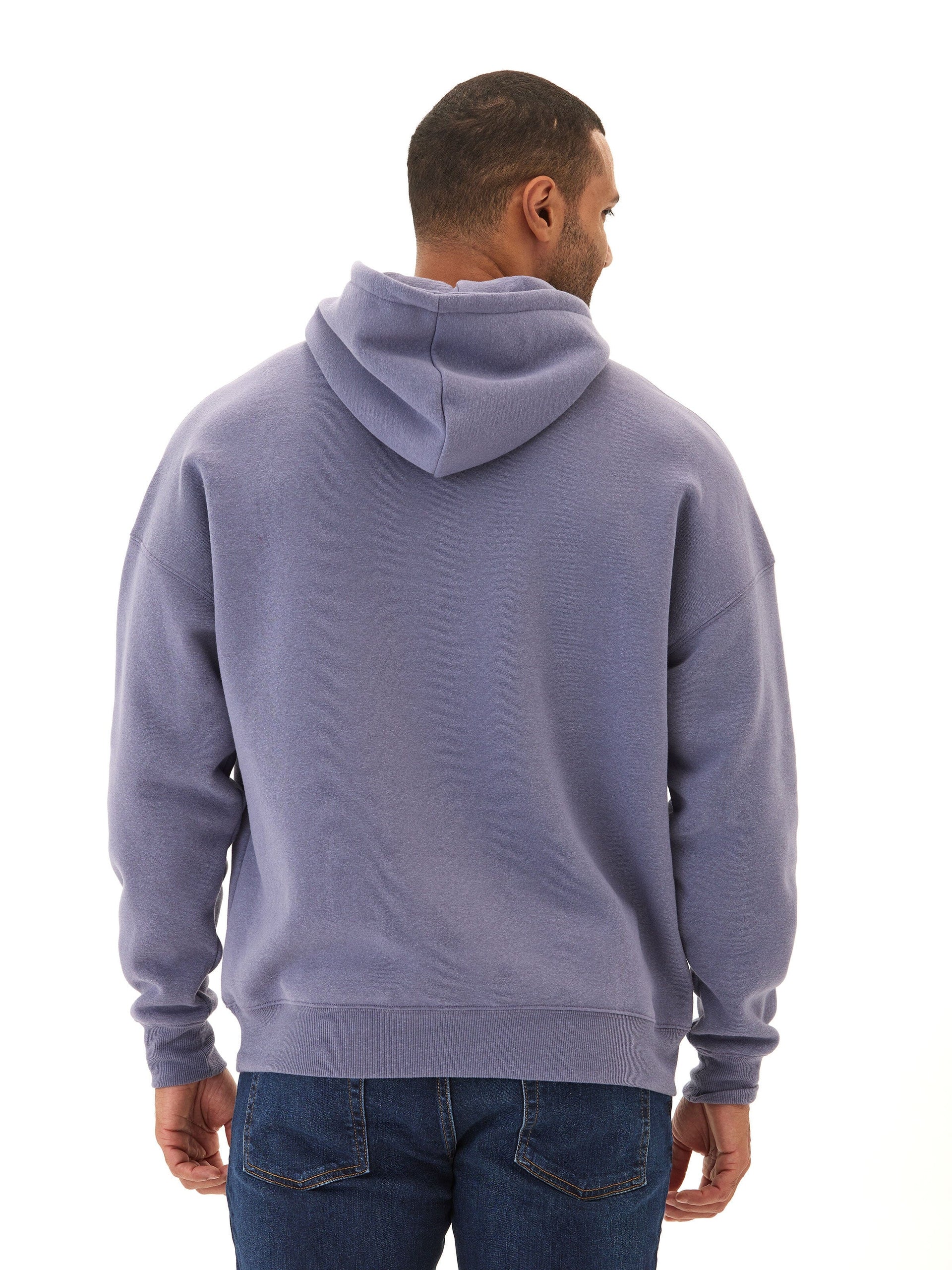 Marcel Oversized Triblend Fleece Hoodie in Purple and Blue-Grey