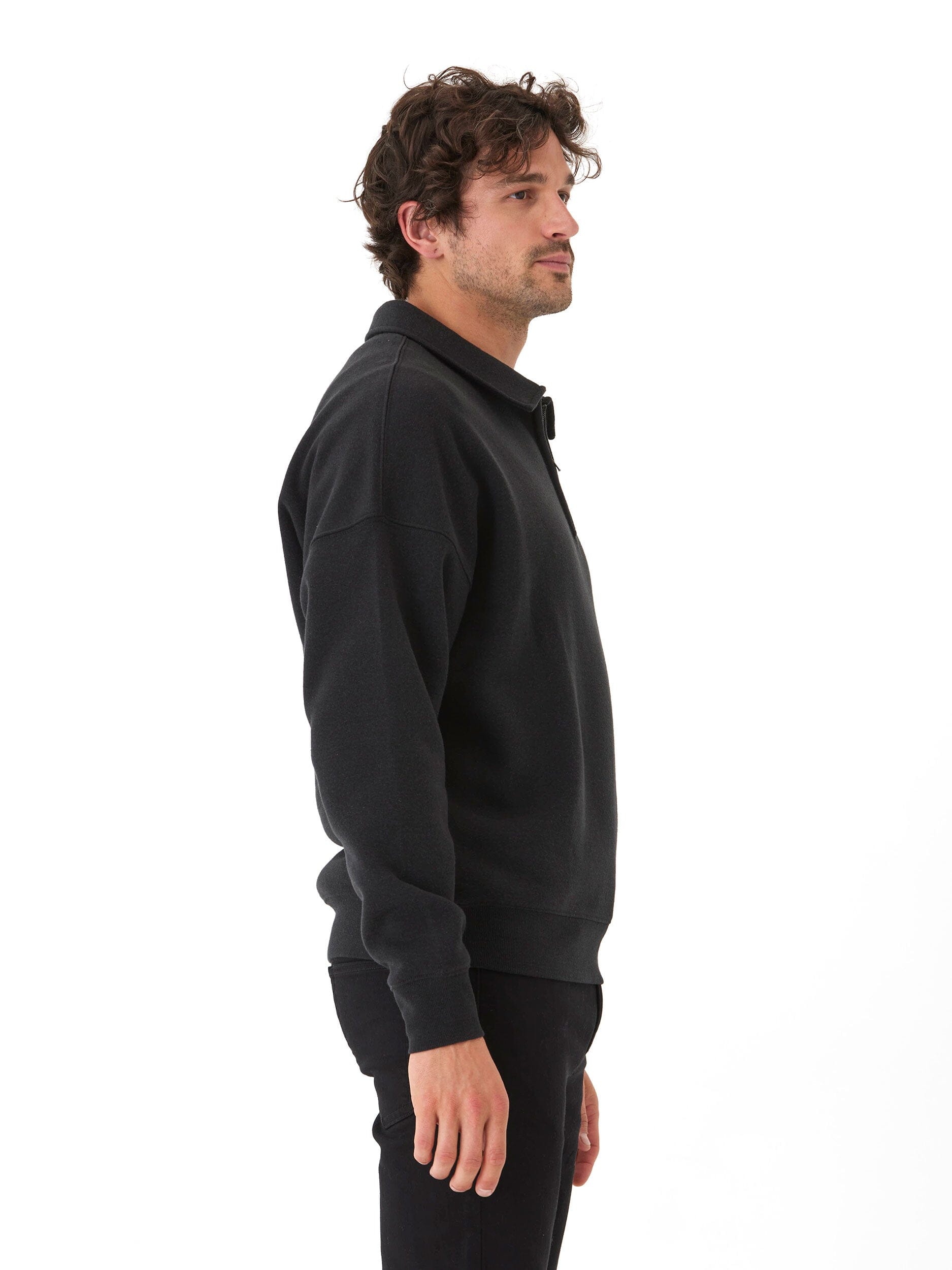 Gabe Triblend Fleece 1/4 Zip Polo - Comfortable Oversized Fit