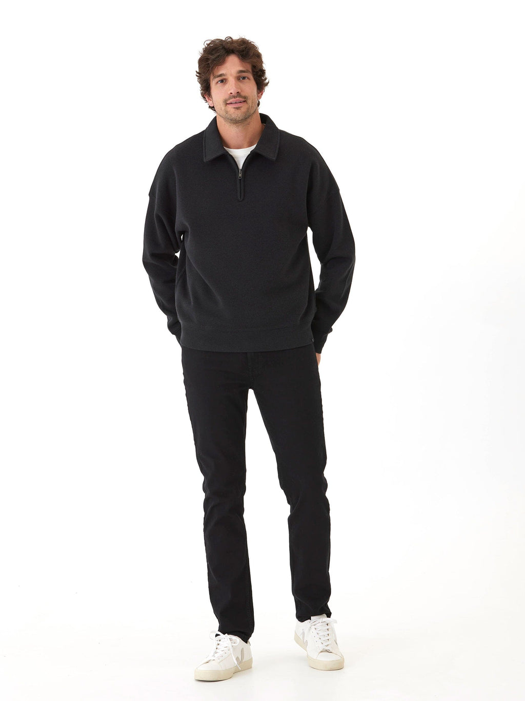 Gabe Triblend Fleece 1/4 Zip Polo - Comfortable Oversized Fit