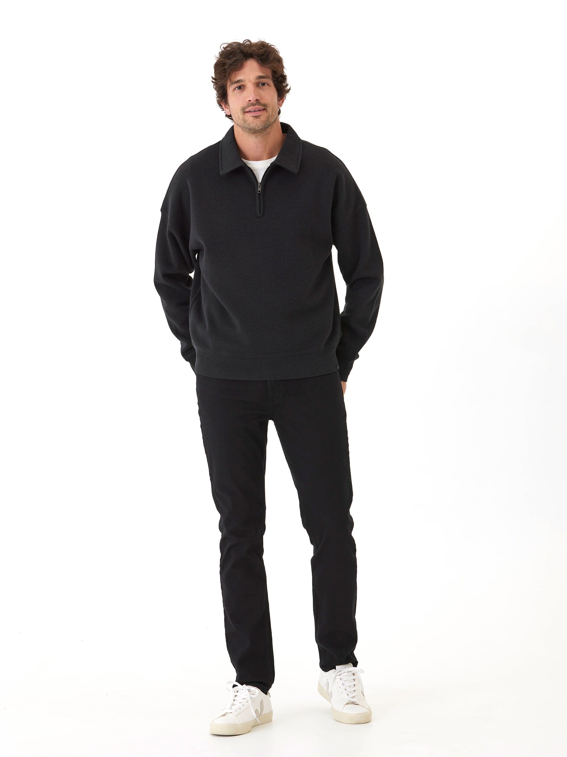 Gabe Triblend Fleece 1/4 Zip Polo - Comfortable Oversized Fit