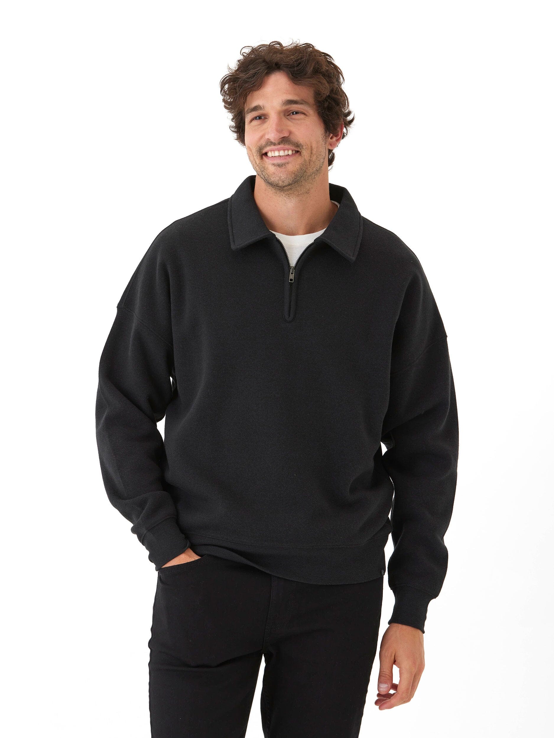 Gabe Triblend Fleece 1/4 Zip Polo - Comfortable Oversized Fit
