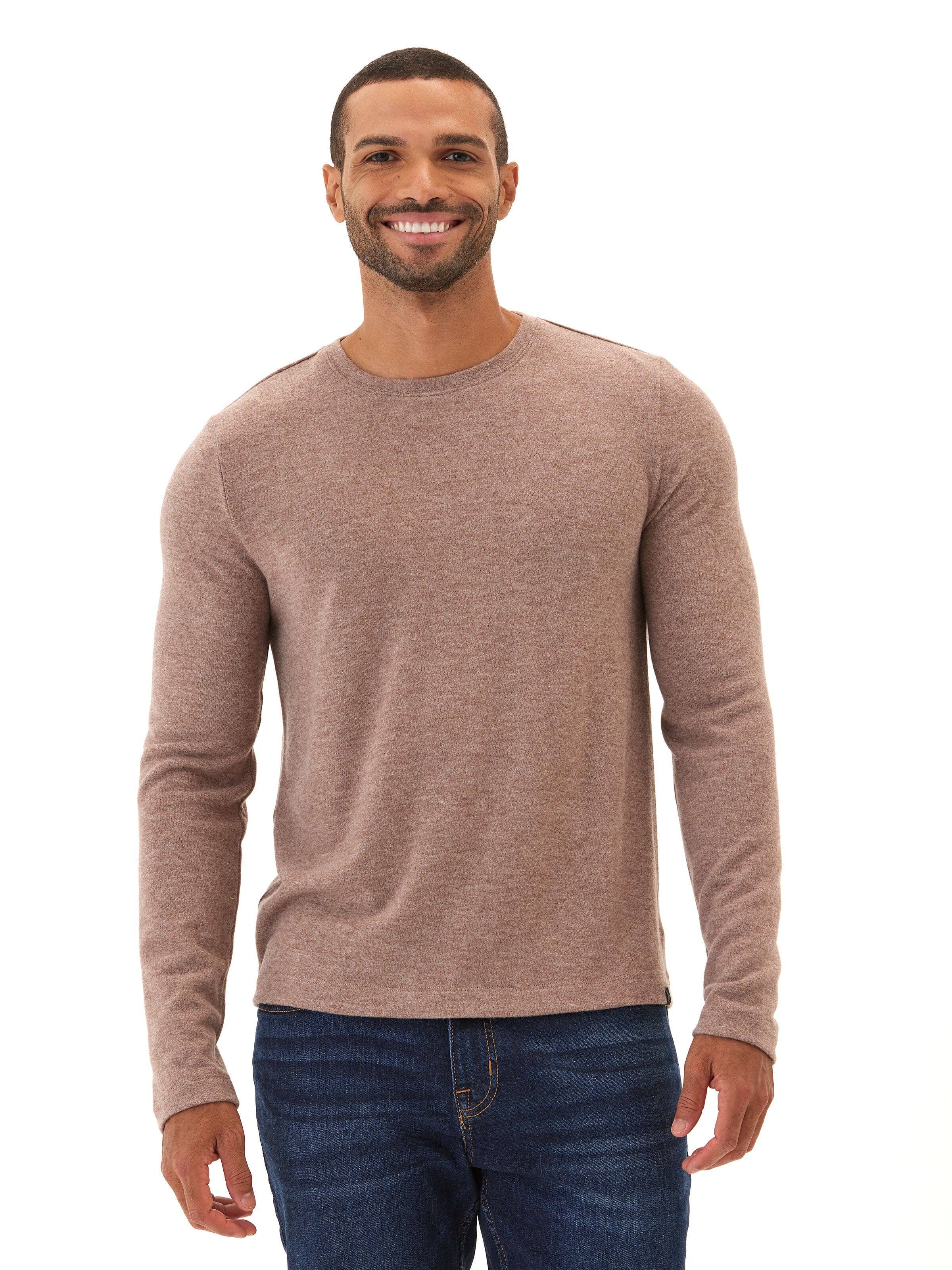 Gill Sweater Knit Long Sleeve Crewneck Tee - Soft Versatile Top