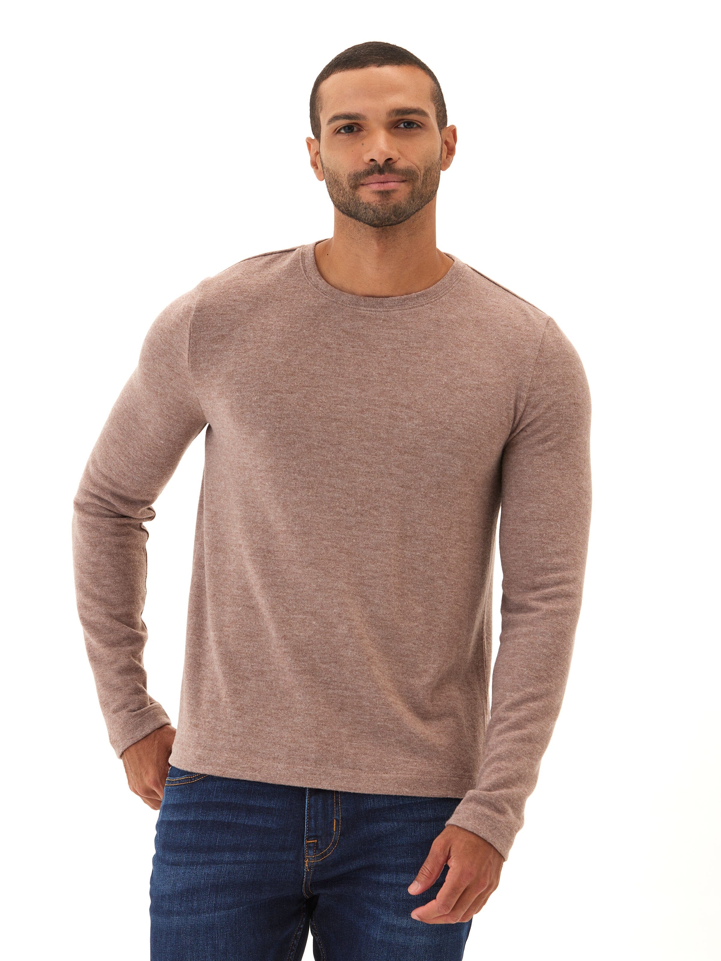 Gill Sweater Knit Long Sleeve Crewneck Tee - Soft Versatile Top