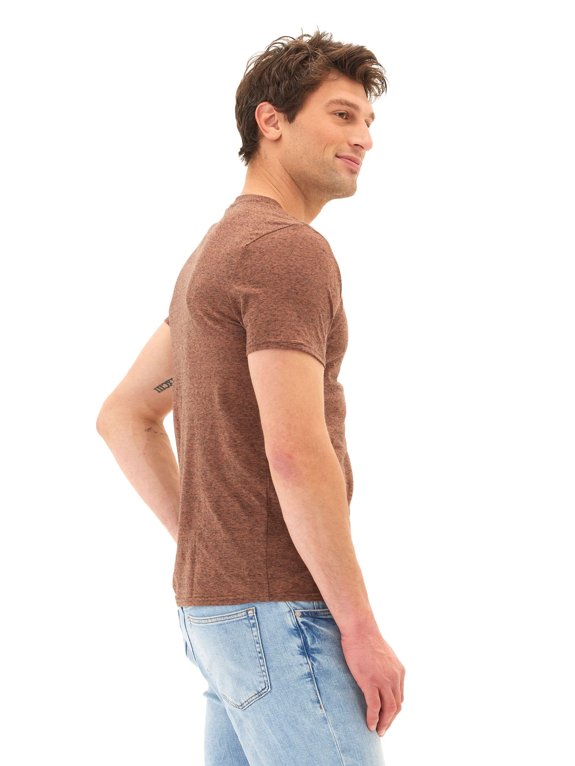 Black Fleck Triblend Crew Neck Short Sleeve Essential Tee