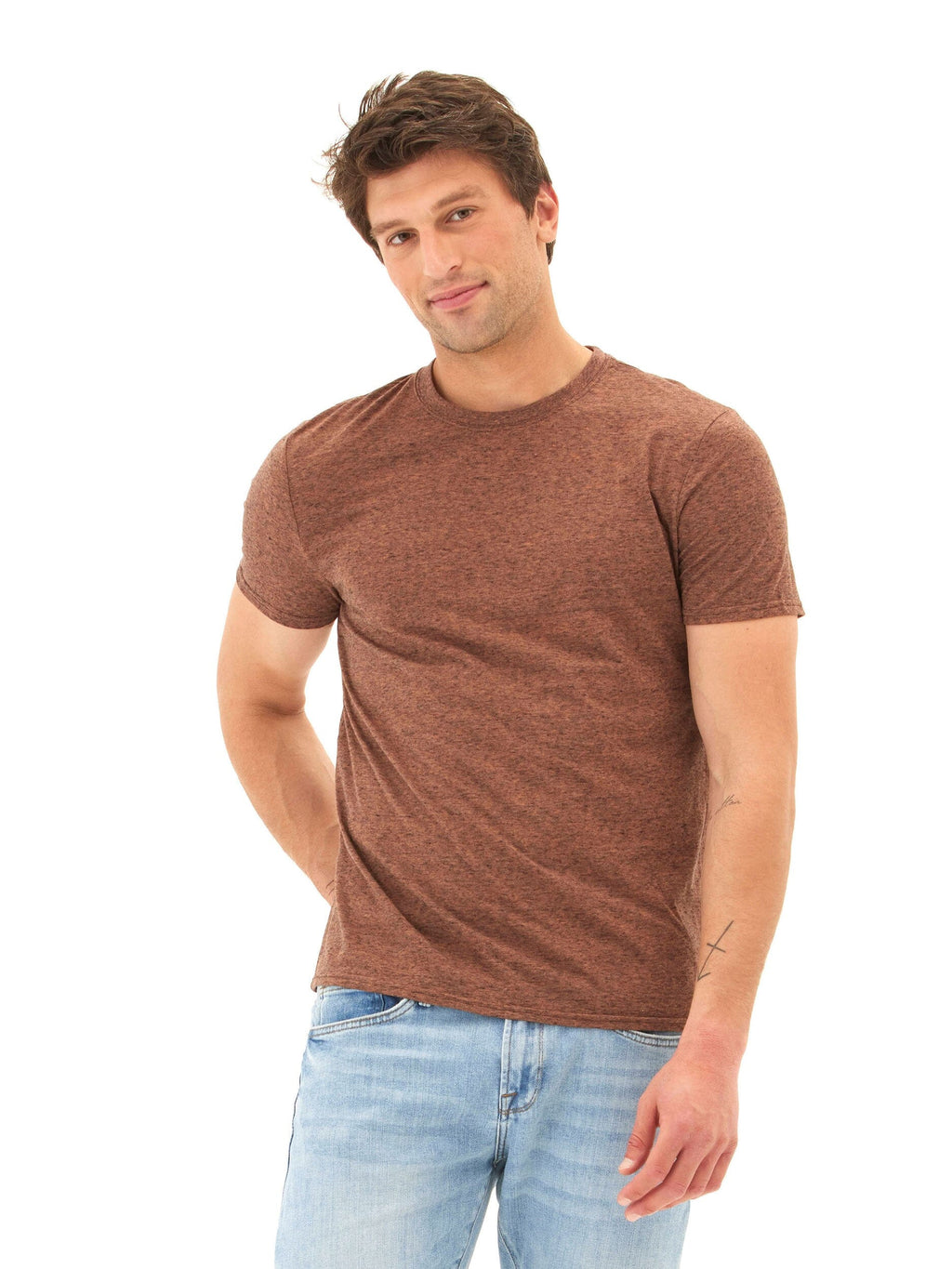 Black Fleck Triblend Crew Neck Short Sleeve Essential Tee