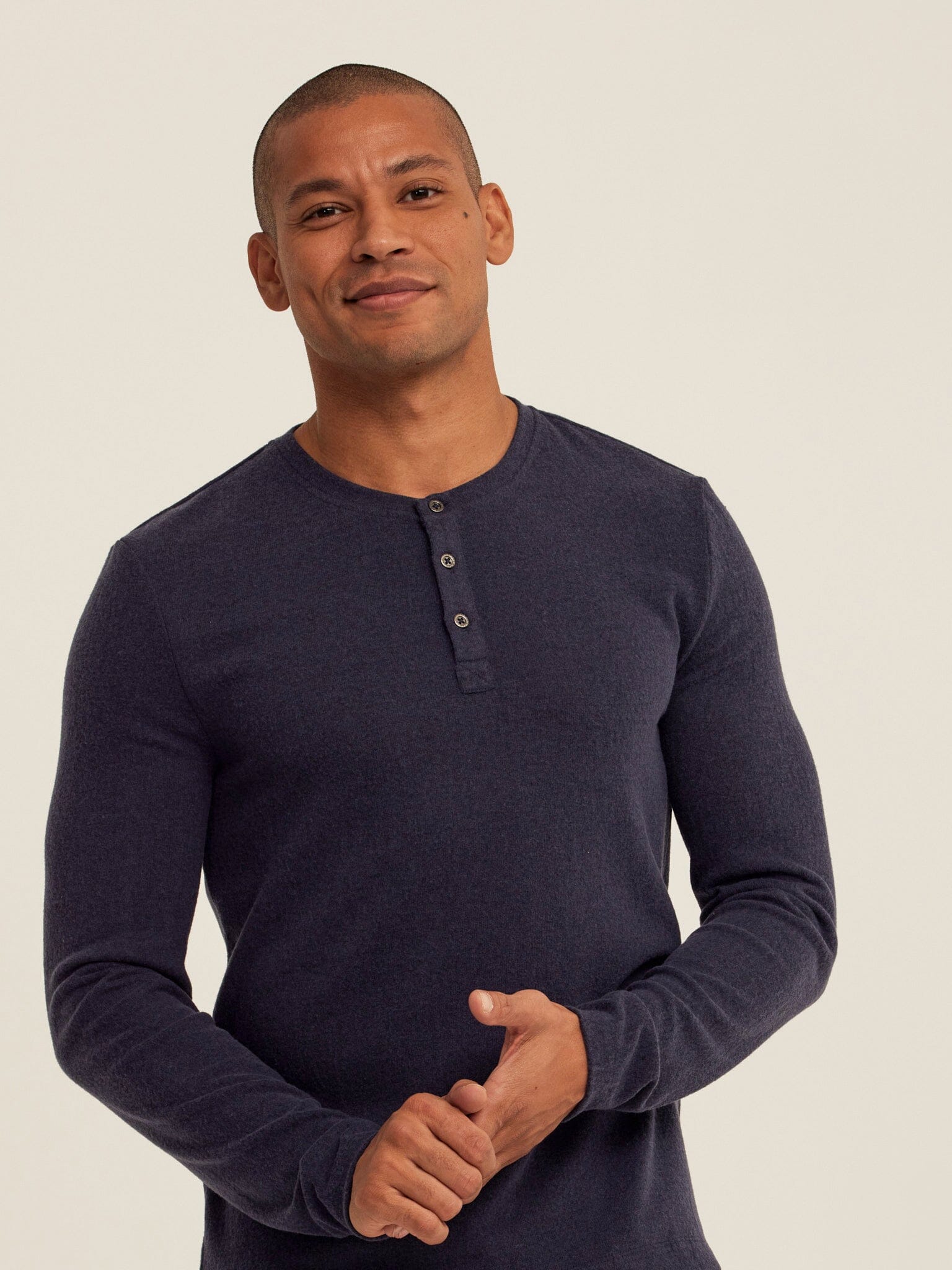 Long Sleeve Sweater Knit Henley with Classic Versatile Fit