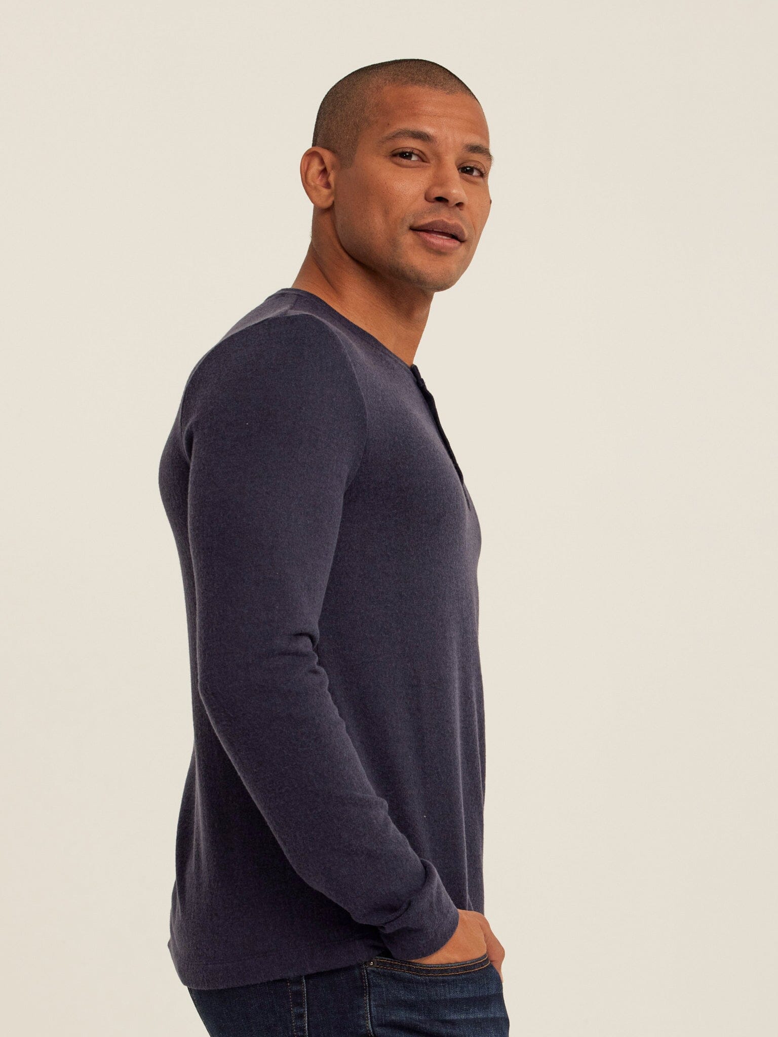 Long Sleeve Sweater Knit Henley with Classic Versatile Fit
