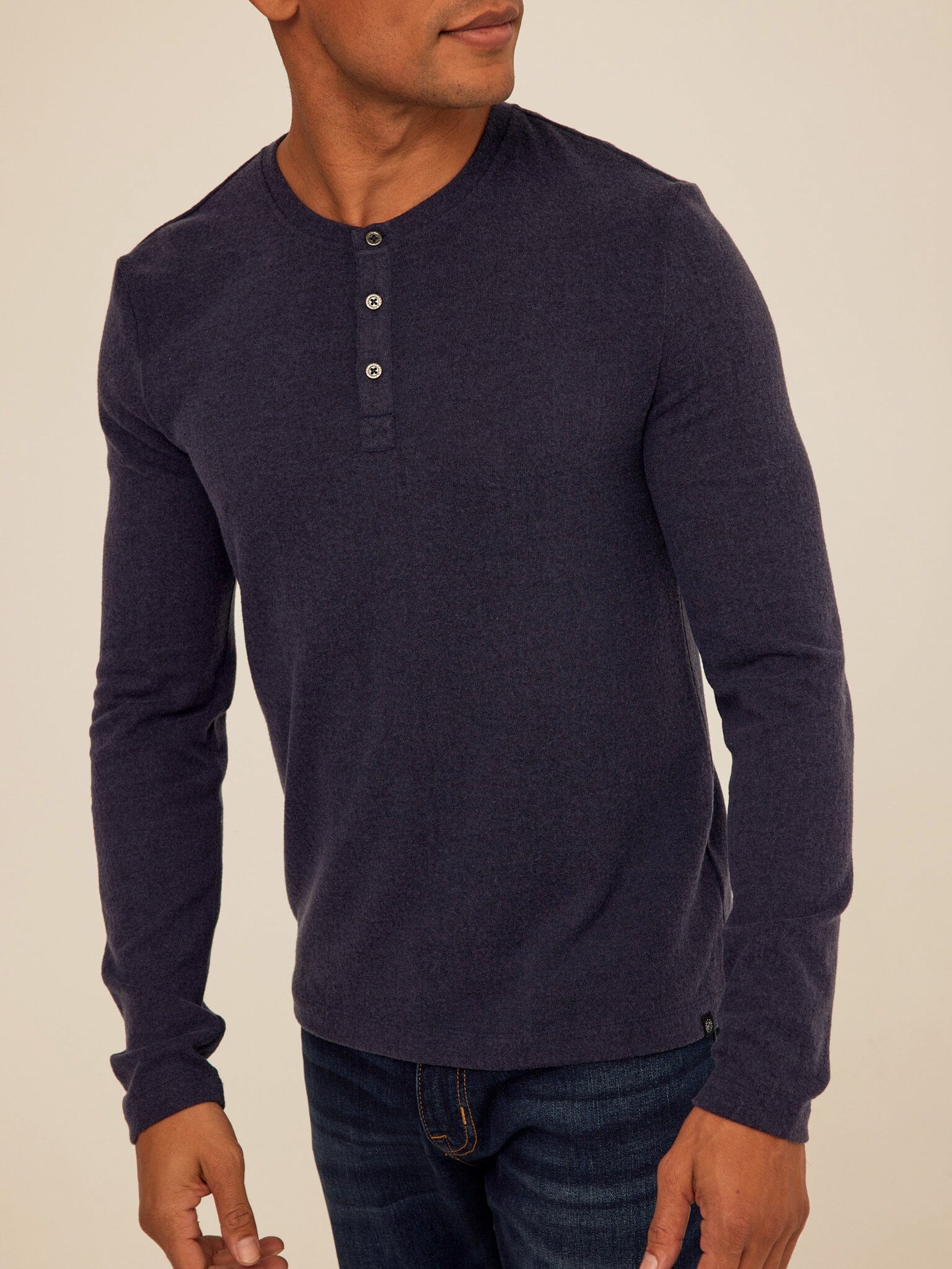 Long Sleeve Sweater Knit Henley with Classic Versatile Fit