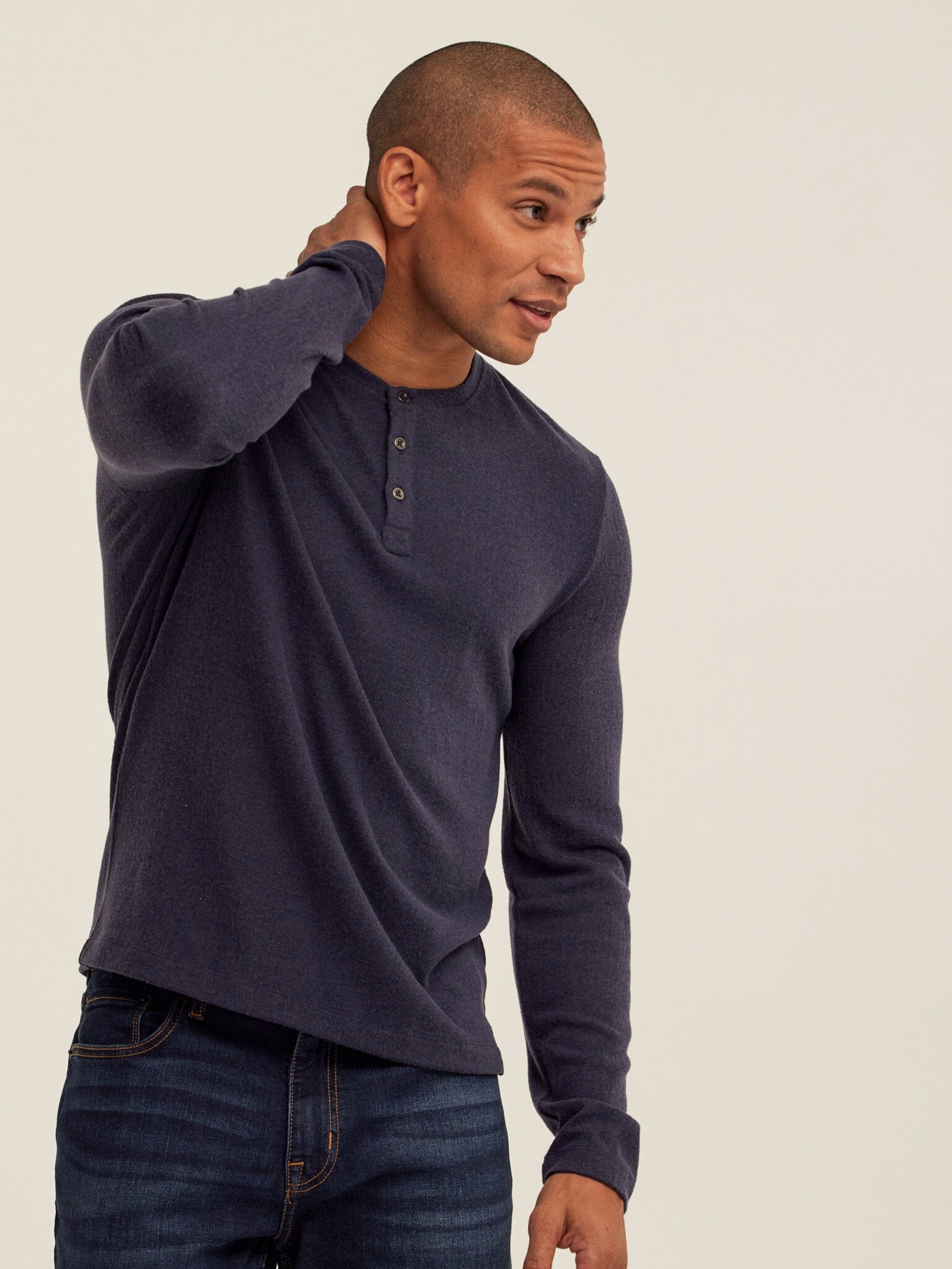 Elias Sweater Knit Long Sleeve Henley in a versatile classic fit.