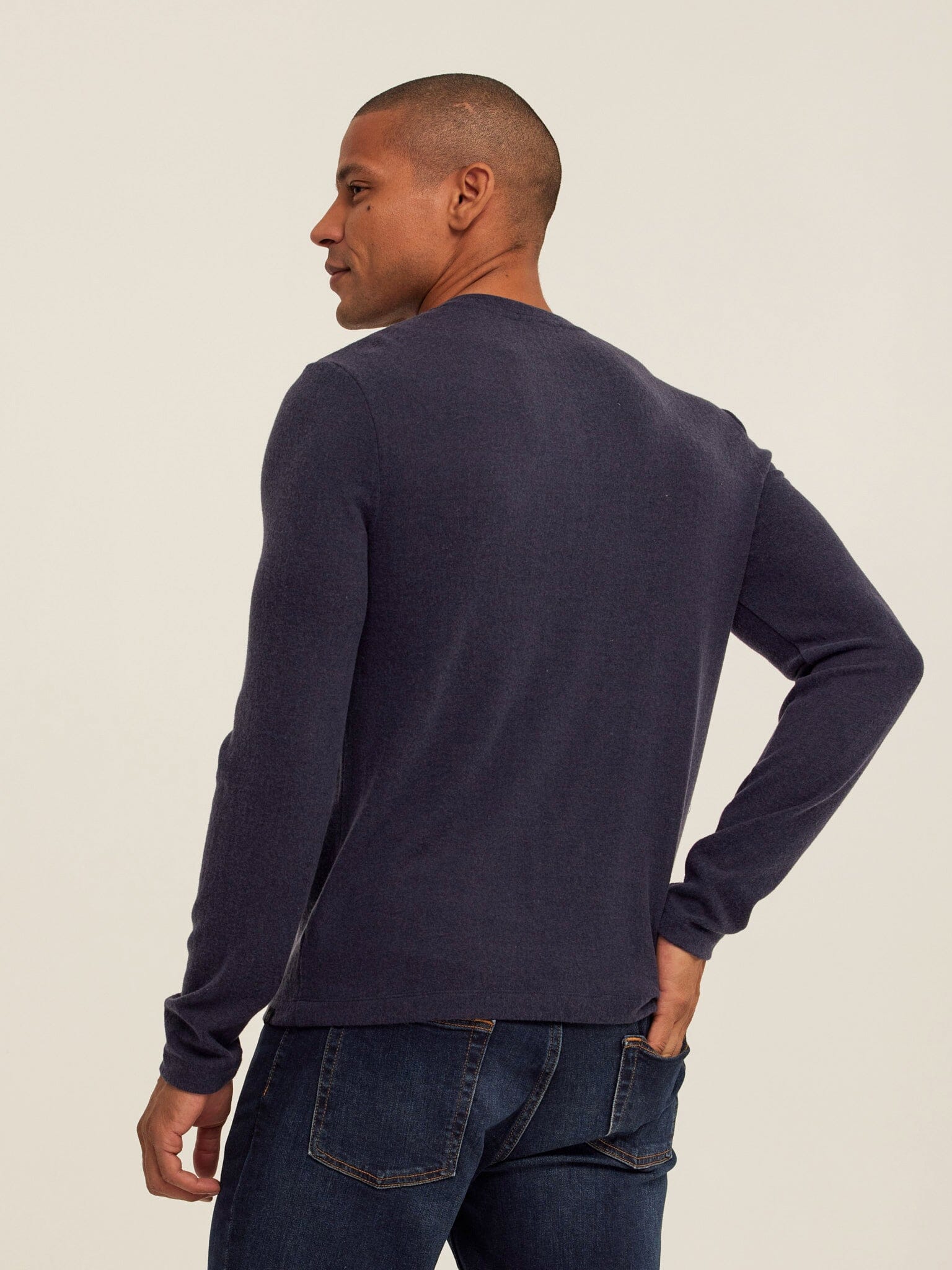 Long Sleeve Sweater Knit Henley with Classic Versatile Fit