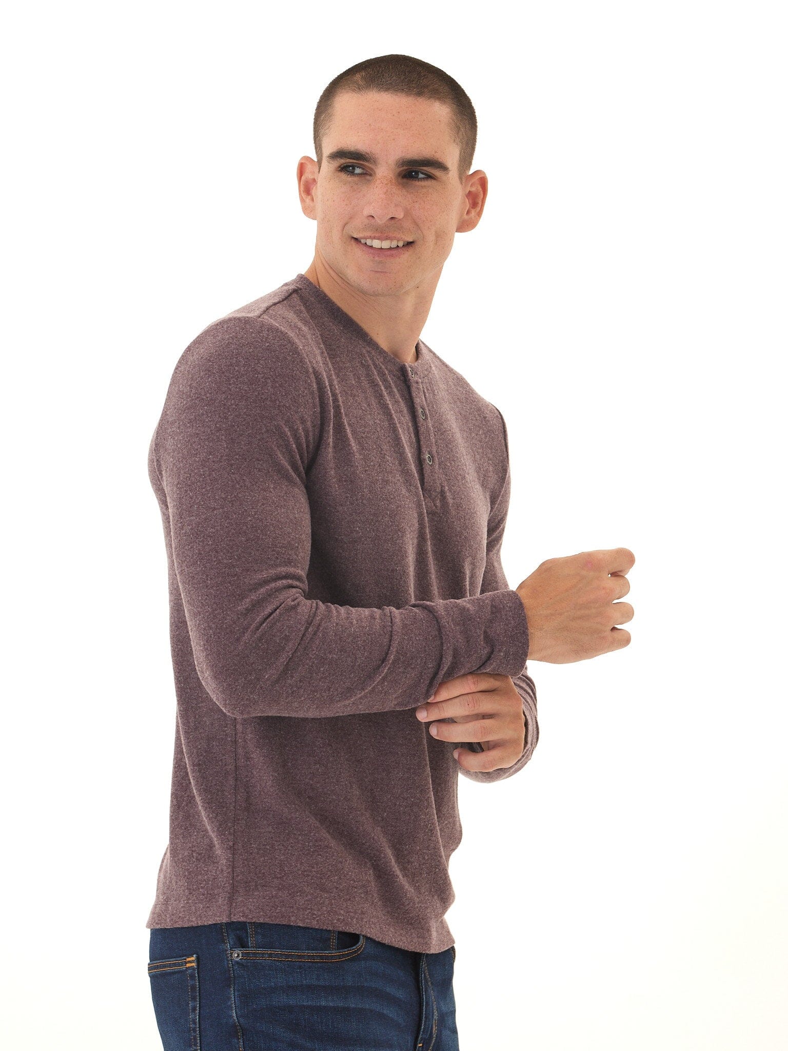 Elias Sweater Knit Long Sleeve Henley for Men