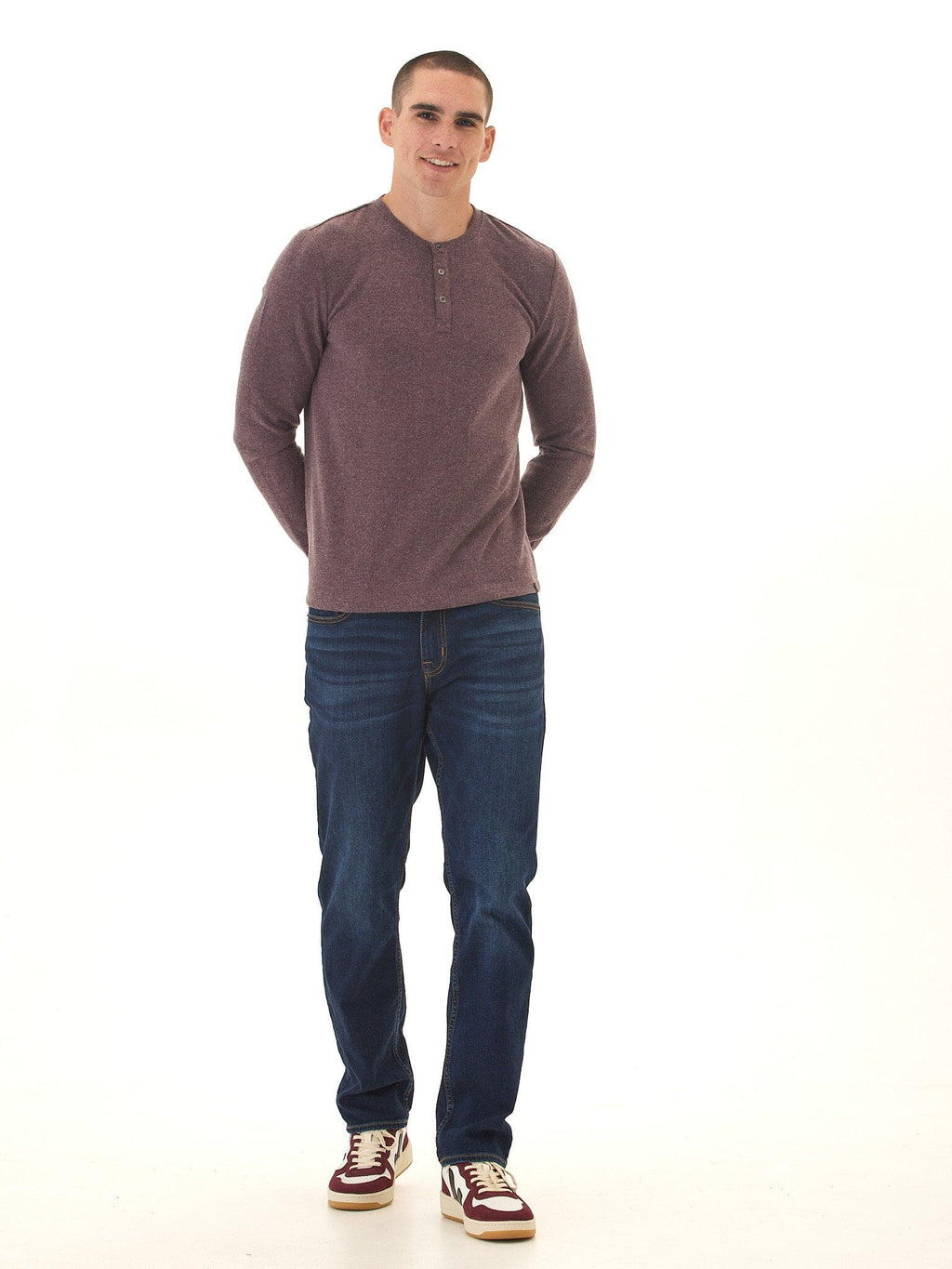 Elias Sweater Knit Long Sleeve Henley for Men