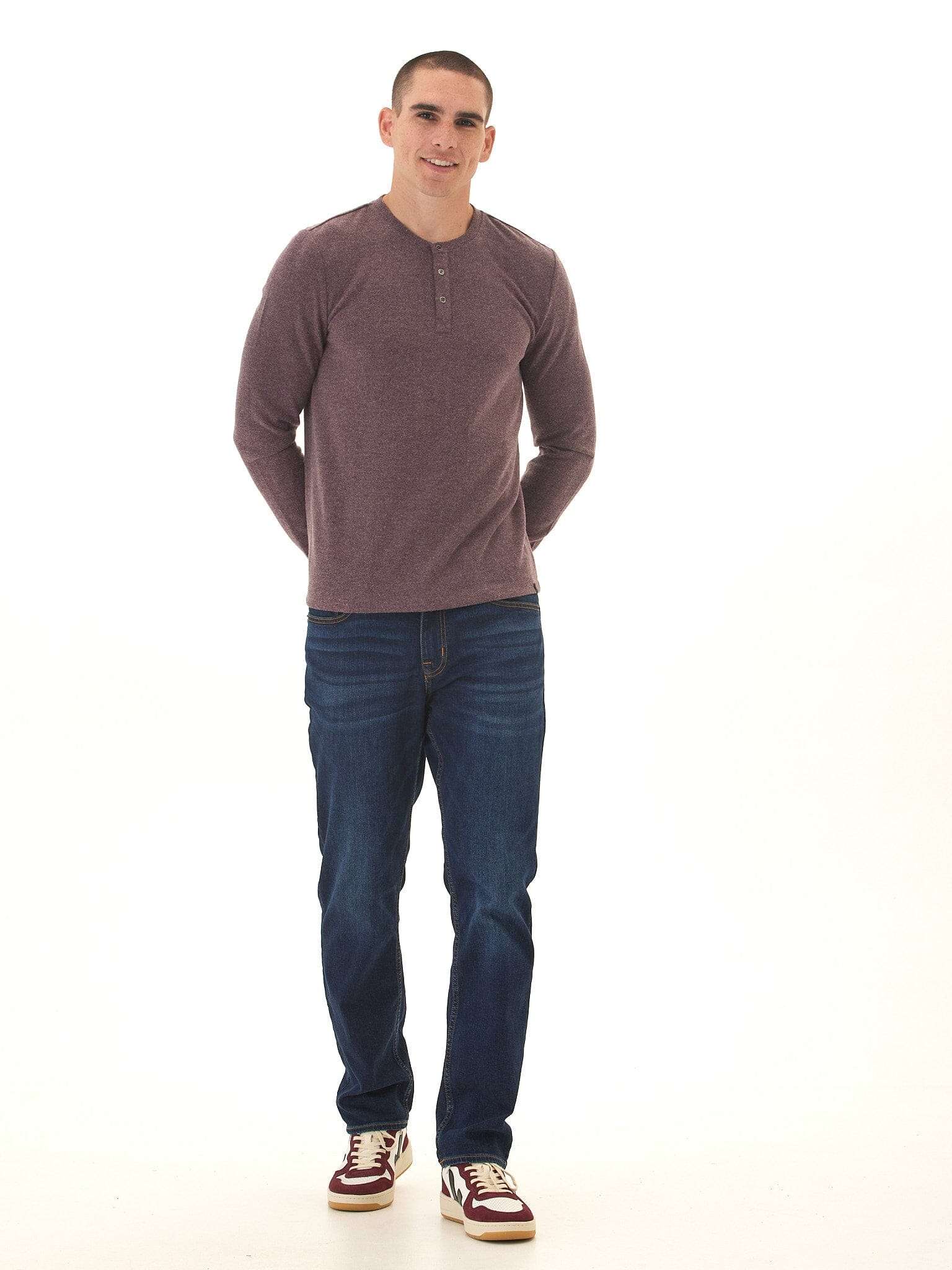 Elias Sweater Knit Long Sleeve Henley for Men