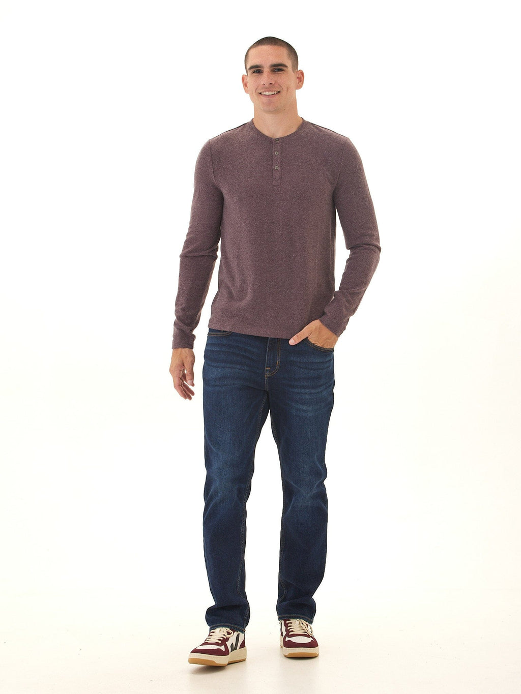 Elias Sweater Knit Long Sleeve Henley for Men