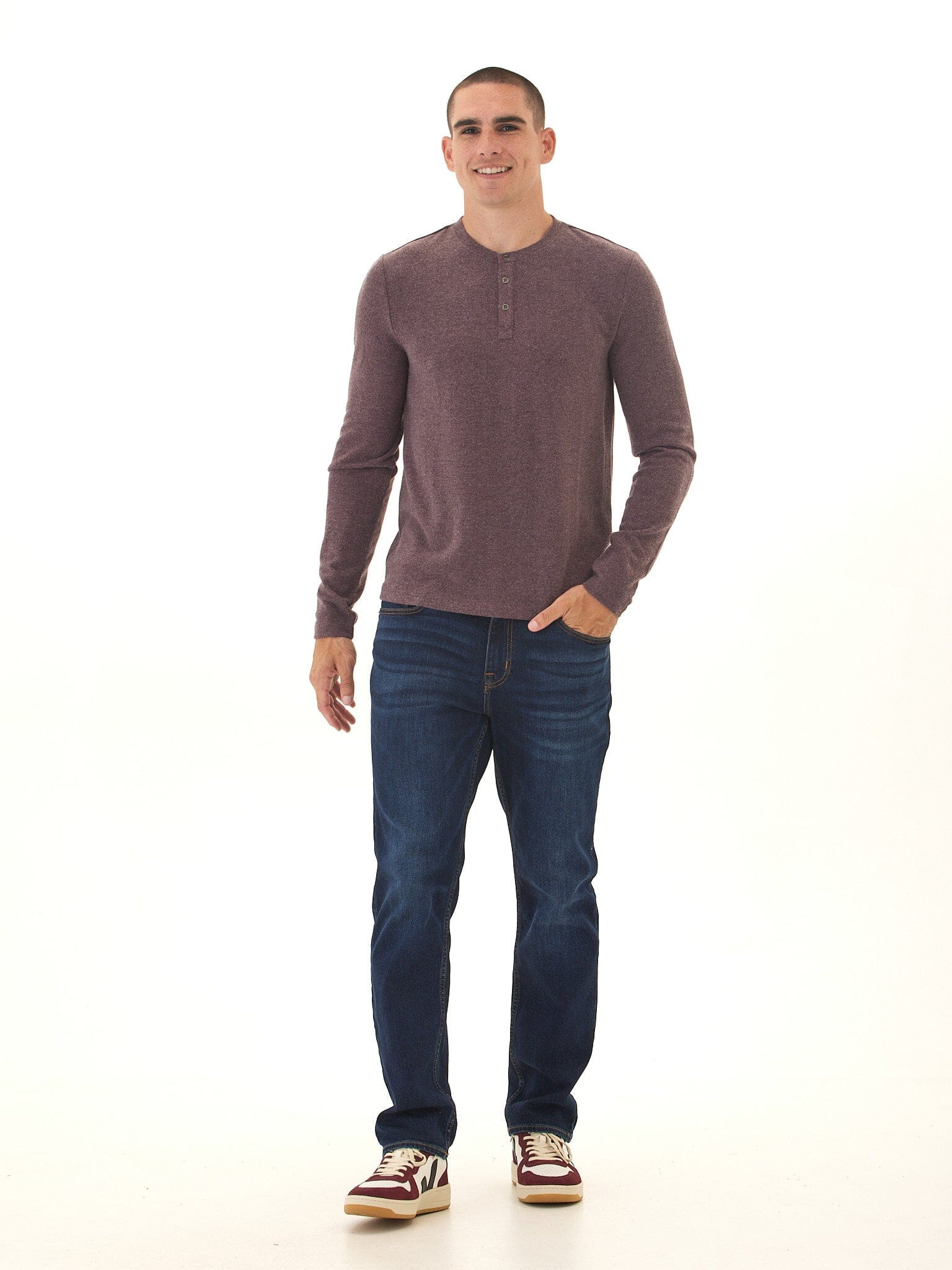 Elias Sweater Knit Long Sleeve Henley for Men