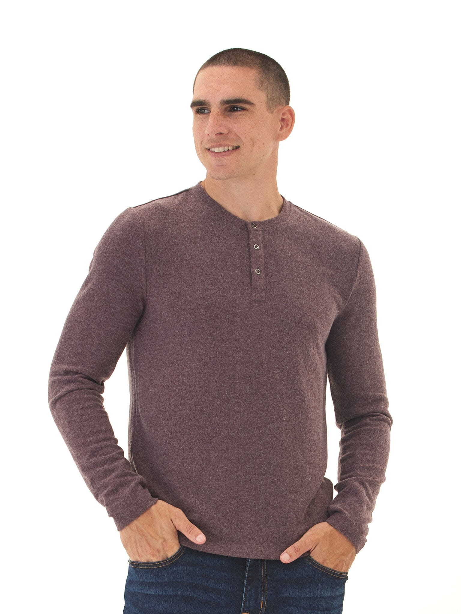 Elias Sweater Knit Long Sleeve Henley for Men