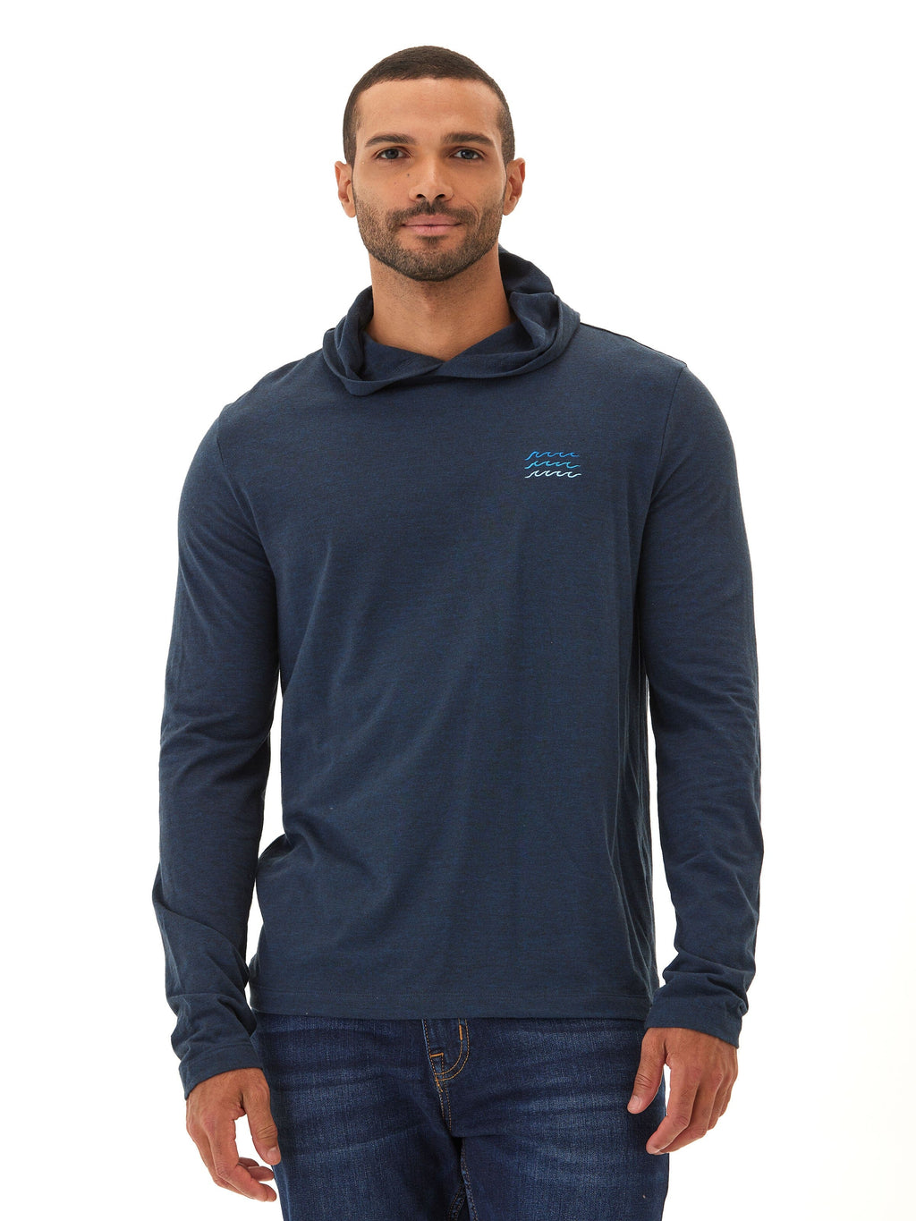 Men's Triblend Embroidery Hoodie Tee