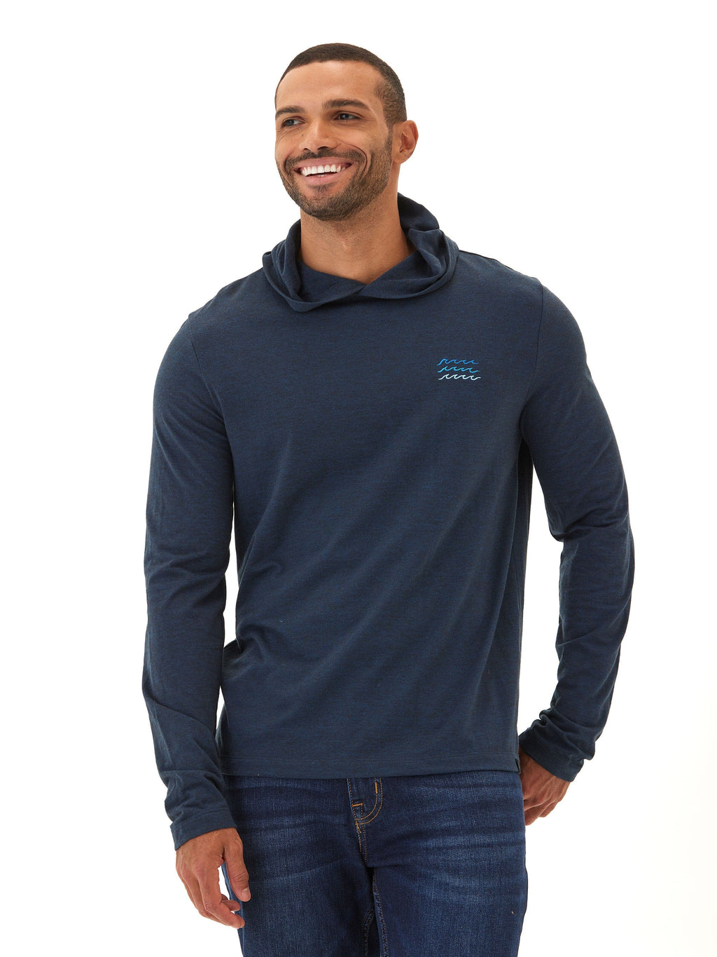 Men's Triblend Embroidery Hoodie Tee