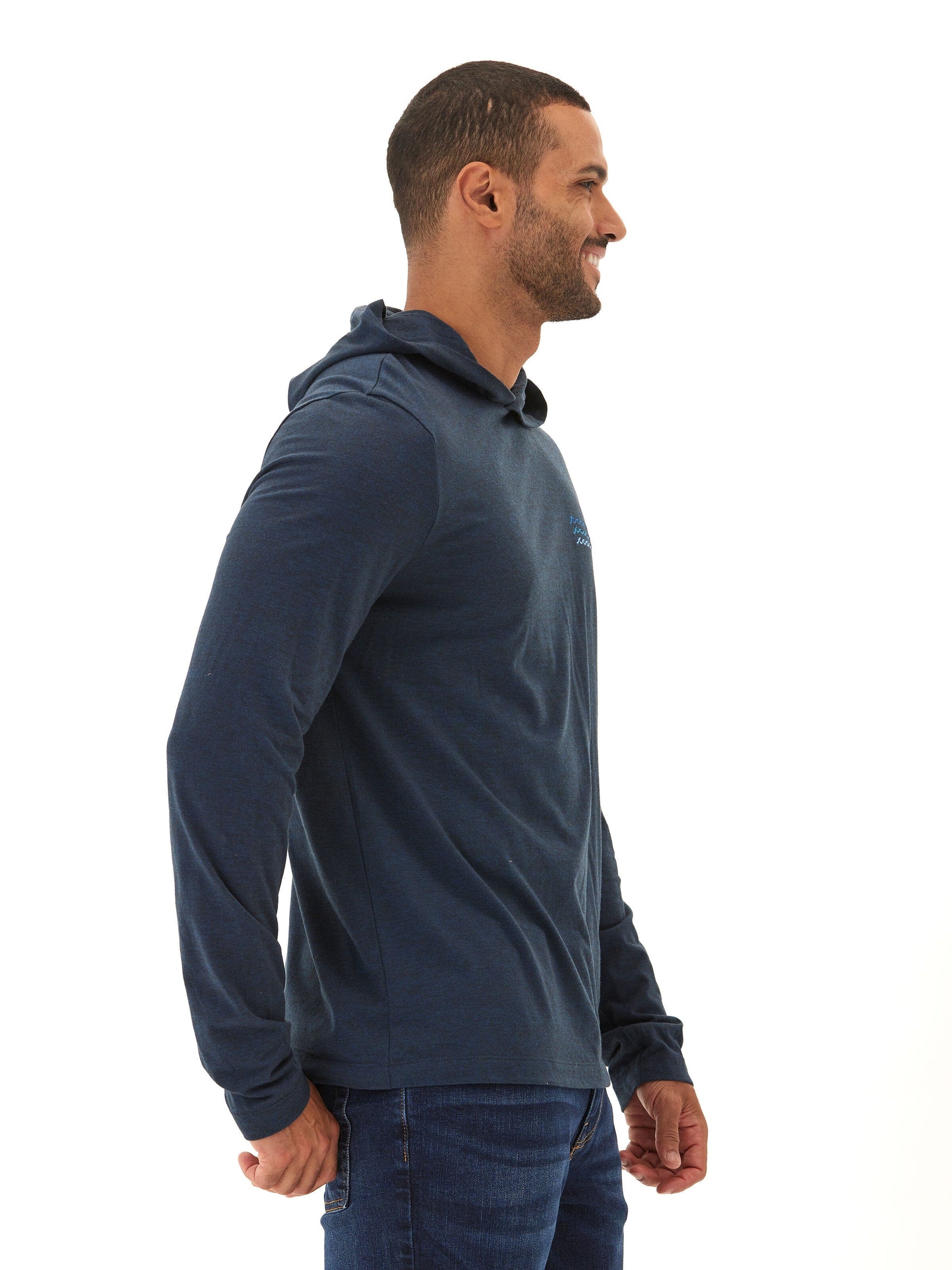Men's Triblend Embroidery Hoodie Tee
