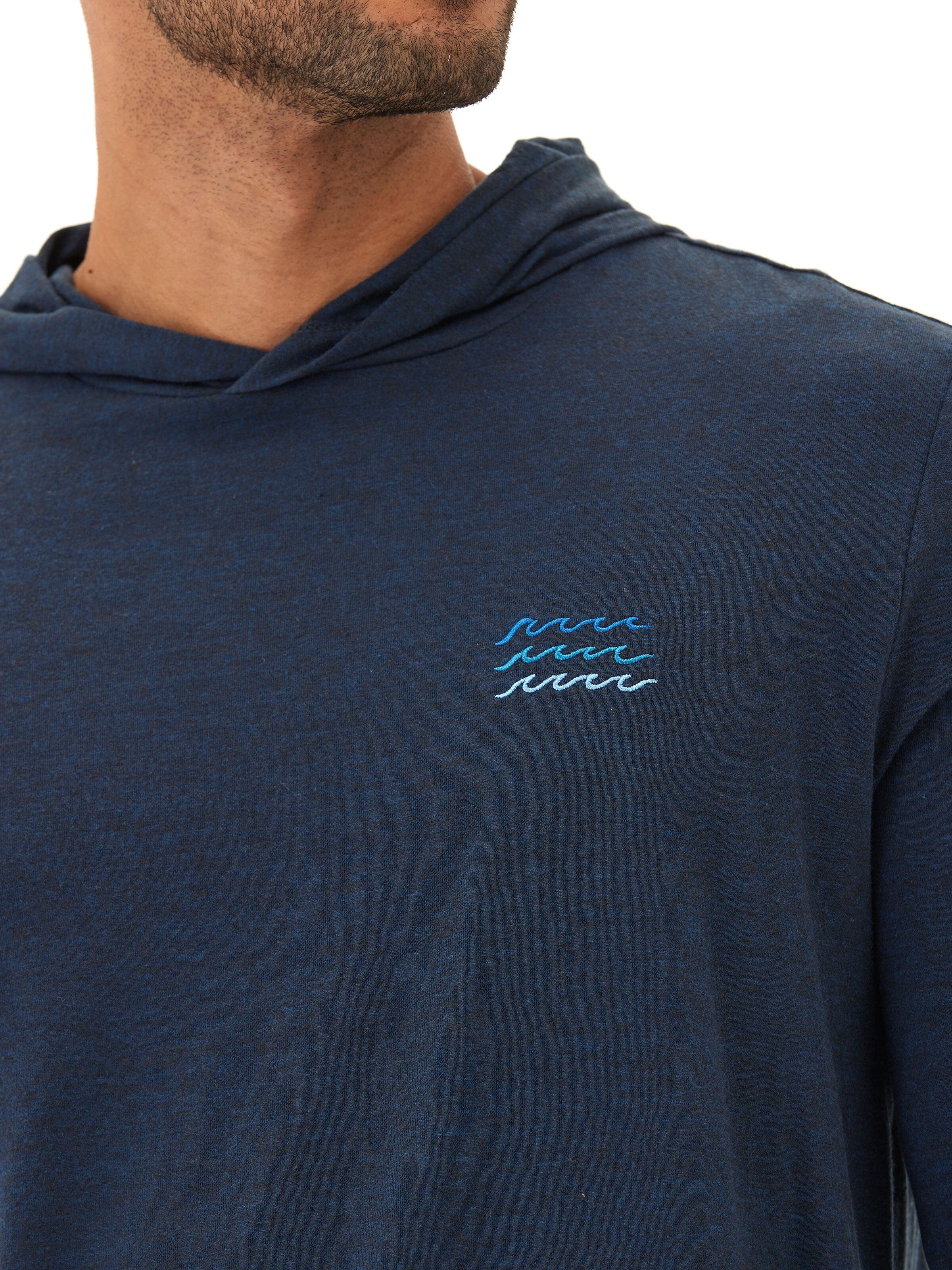 Men's Triblend Embroidery Hoodie Tee